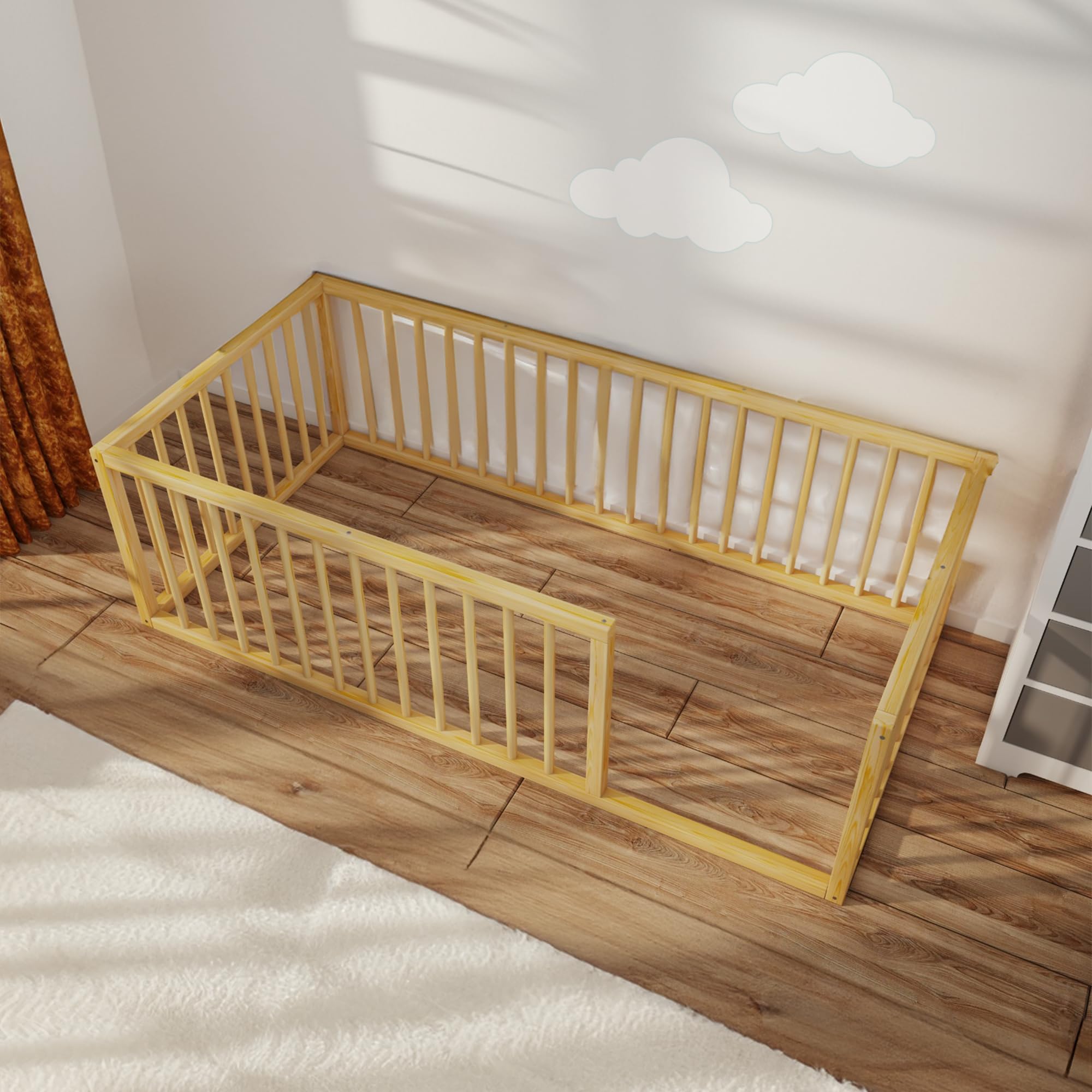 Montessori Twin Floor Bed for Toddlers - 39.4