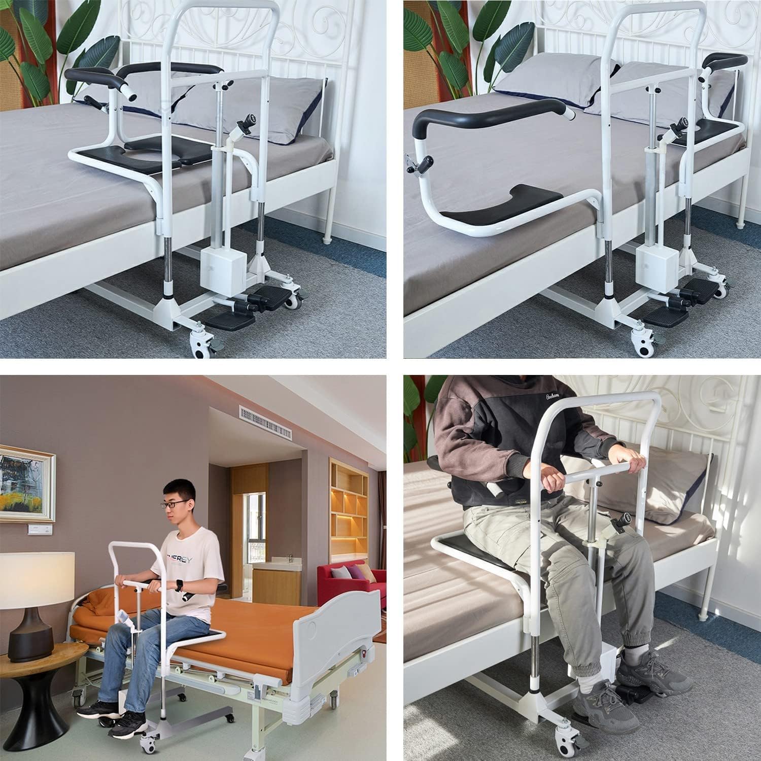 Electric Patient Lift Transfer Chair - 330lb Capacity Home Care Wheelchair for Safe Daily Transfers | Ideal for Elderly & Disabled Mobility Assistance at Home