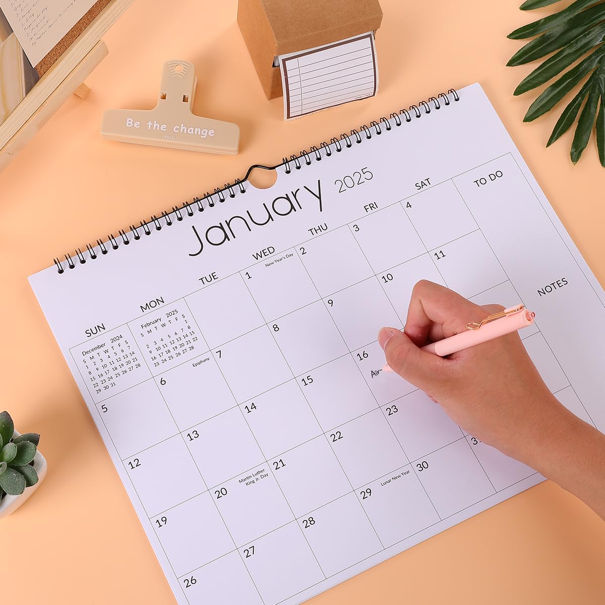 SKYDUE 2025-2026 Wall Calendar - 18 Month Planner from January 2025 to June 2026 with Bonus Stickers, 14.5