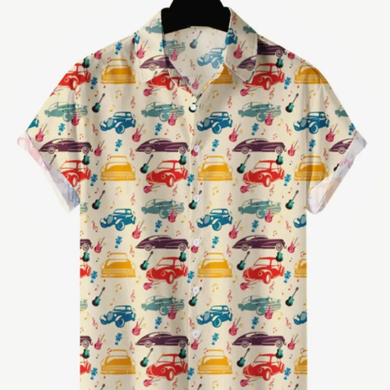 Men's Boho Patchwork Shirt for Festival & Party Outfits | Casual Summer Hippie Style Shirt for Music Festivals & Beach Vacations