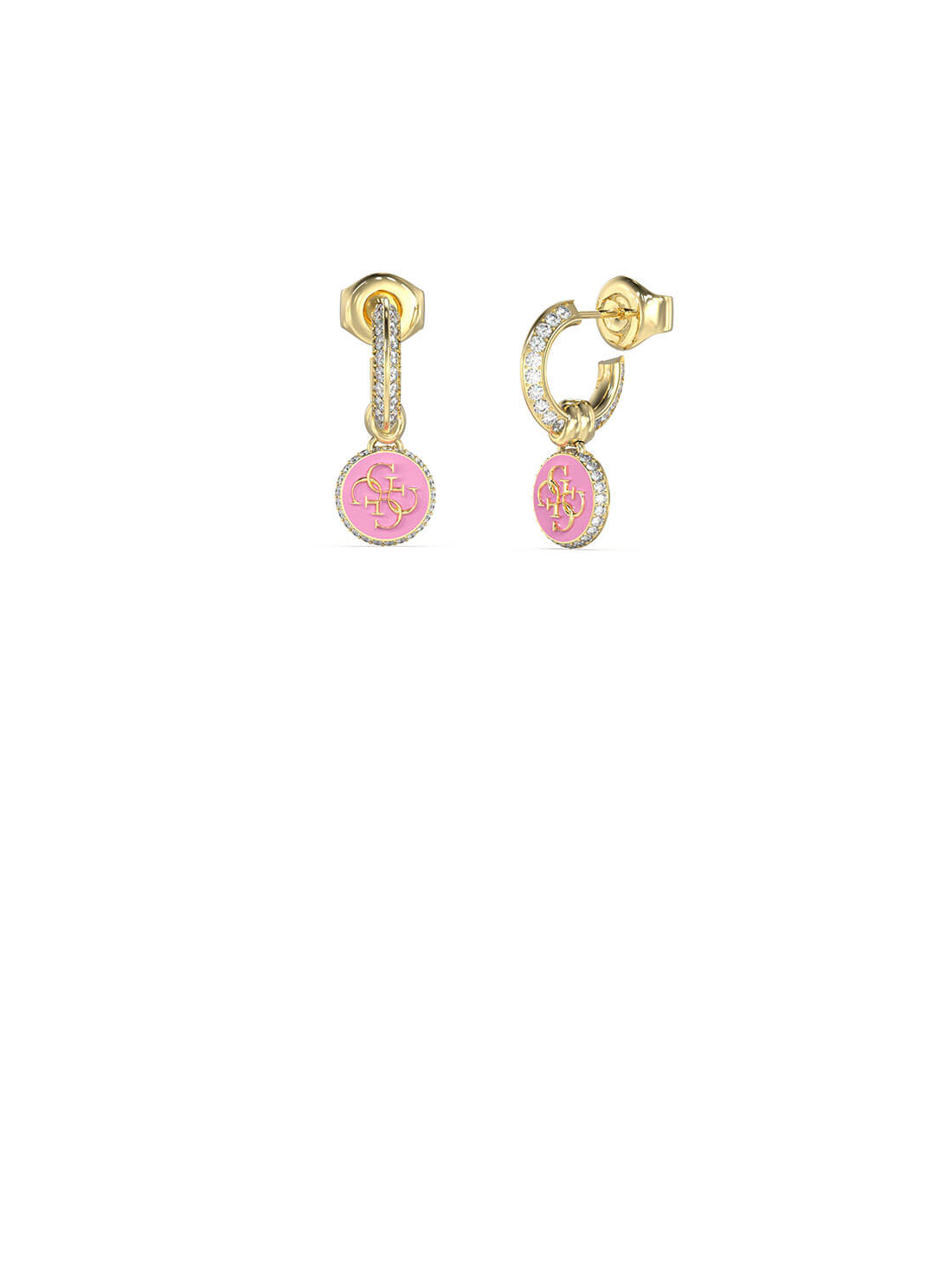 Gold Knot You Pink Crystal Stud Earrings for Women - Elegant Cubic Zirconia Earrings for Daily Wear, Party & Gift Giving
