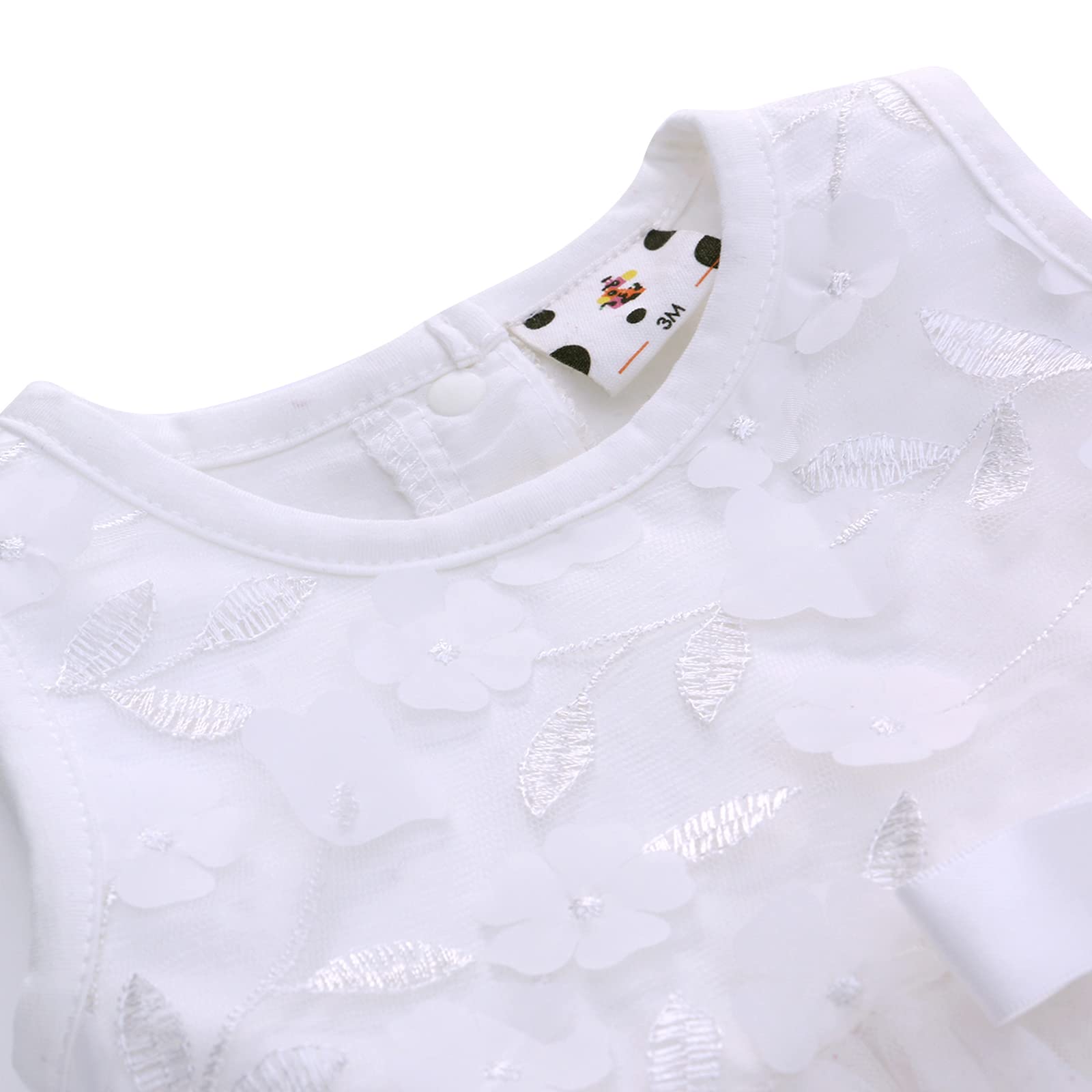 SLODEN Baby Girls Lace Dress with Bowknot & Flower Design - Elegant Christening & Wedding Party Dresses for Special Occasions
