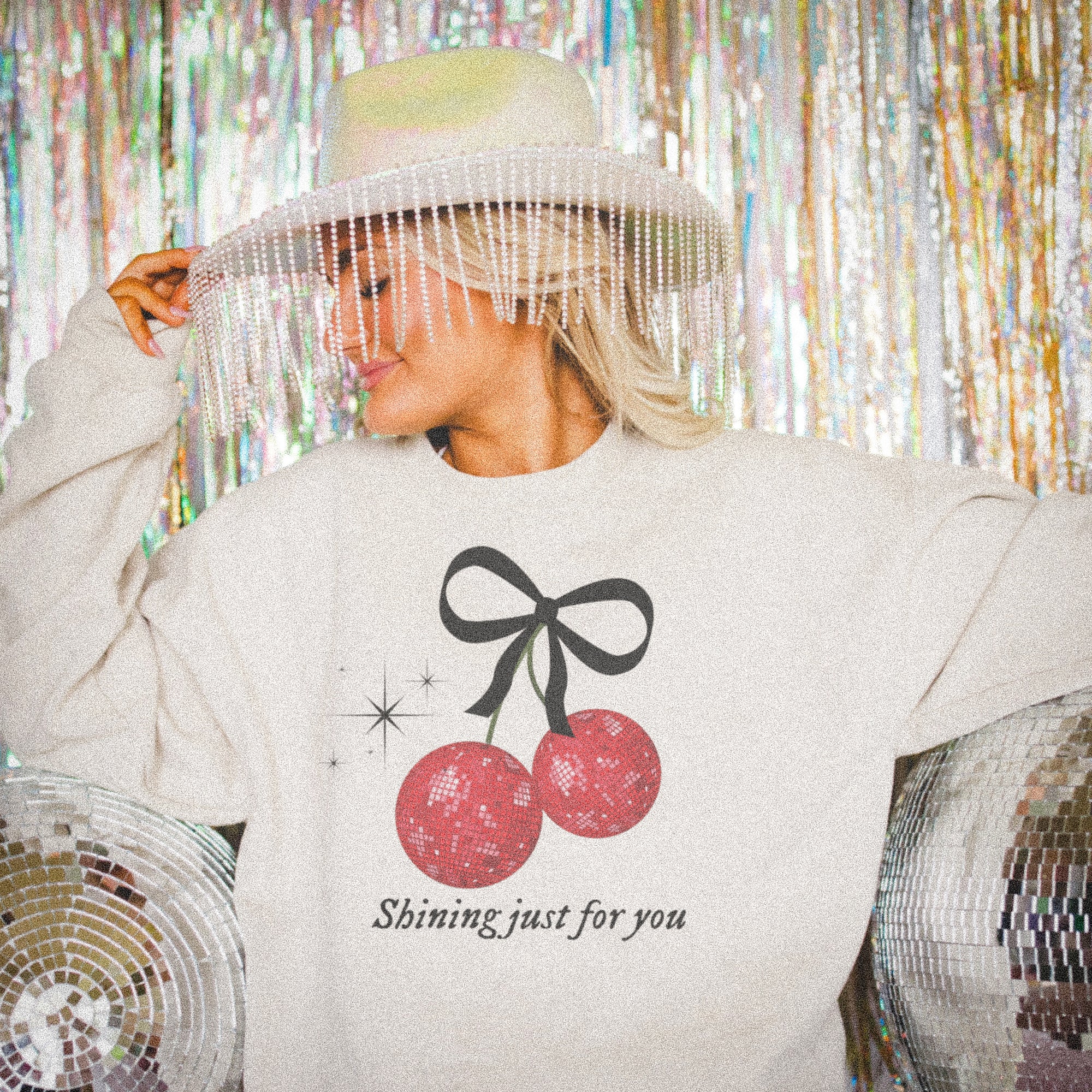 Shining Just for You Crewneck Sweatshirt - Trendy Embroidered Pullover for Women & Men | Perfect for Casual Wear, Street Style & Everyday Comfort