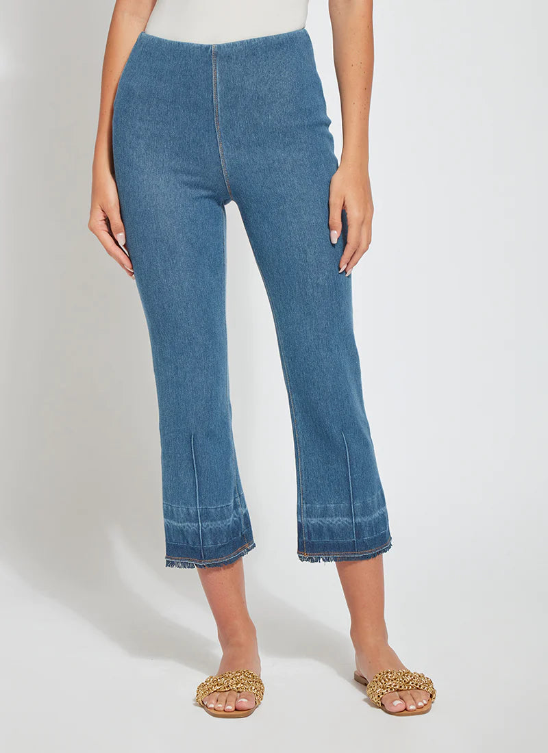 Daria Gradient Hem Denim Jeans - Mid Wash Distressed Denim Pants for Women | Casual Streetwear & Everyday Outfits