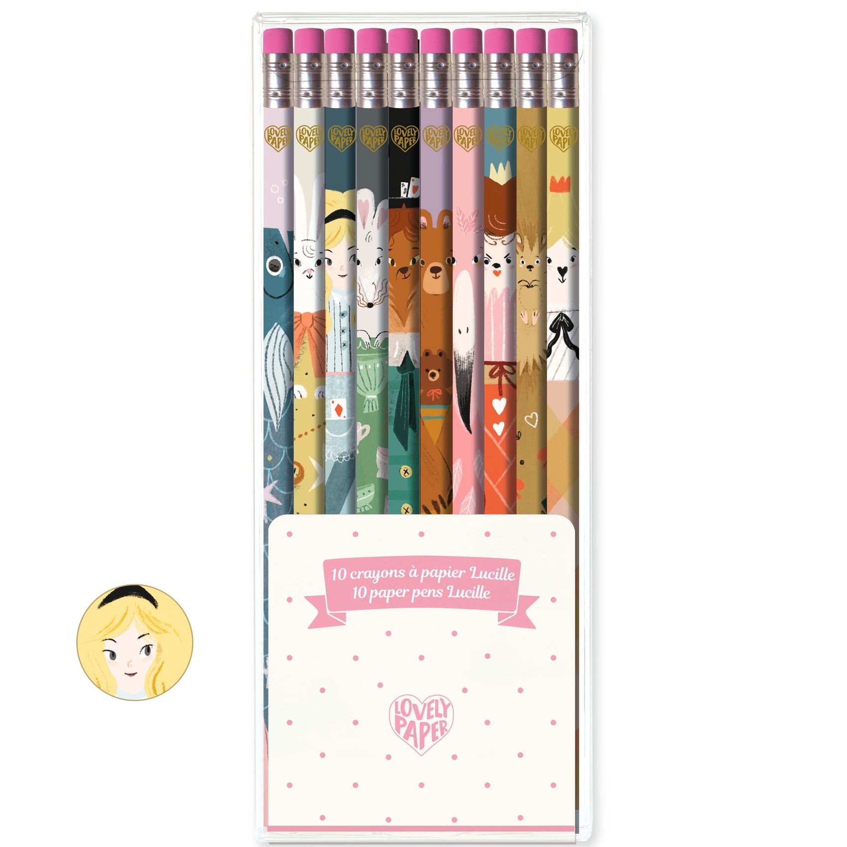 10-Pack Lucille Premium Wooden Pencils for Writing, Sketching & School - Smooth Graphite Core, Durable Design for Artists, Students & Office Use