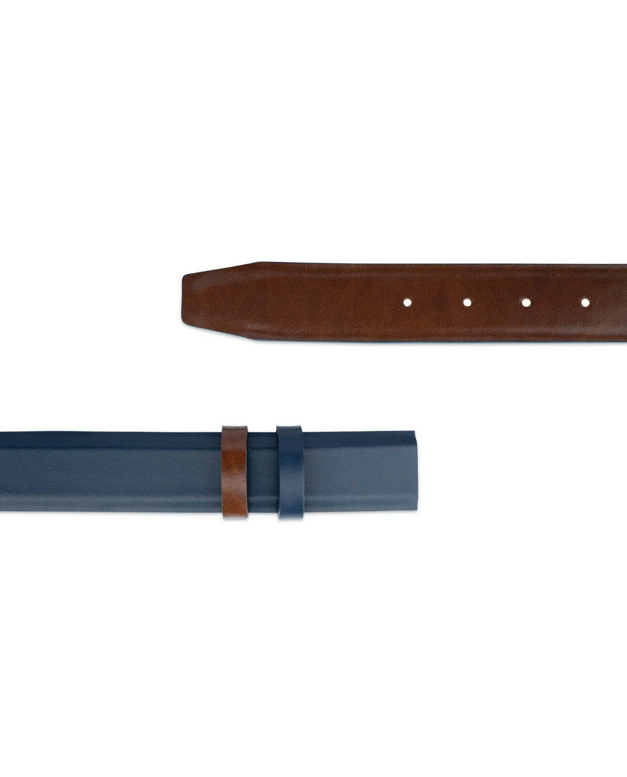 Reversible Blue Vegan Leather Replacement Belt Strap for Men - Compatible with Dunhill 35mm Buckles - Perfect for Casual, Office & Formal Wear