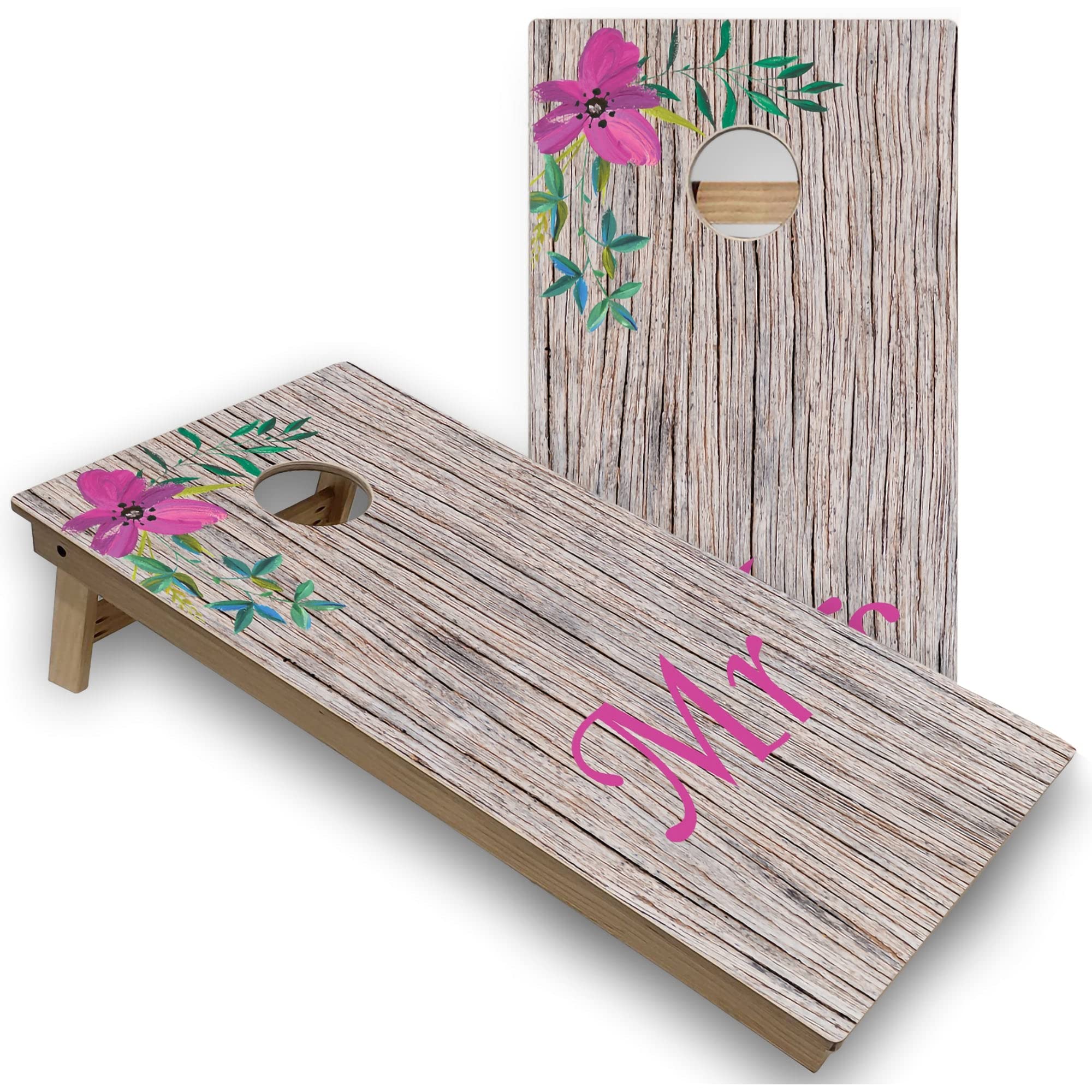 Premium Mr & Mrs 2x4 Cornhole Board Game Set with Bags - Outdoor Lawn Party Game for Backyard, Tailgating, and BBQ Events