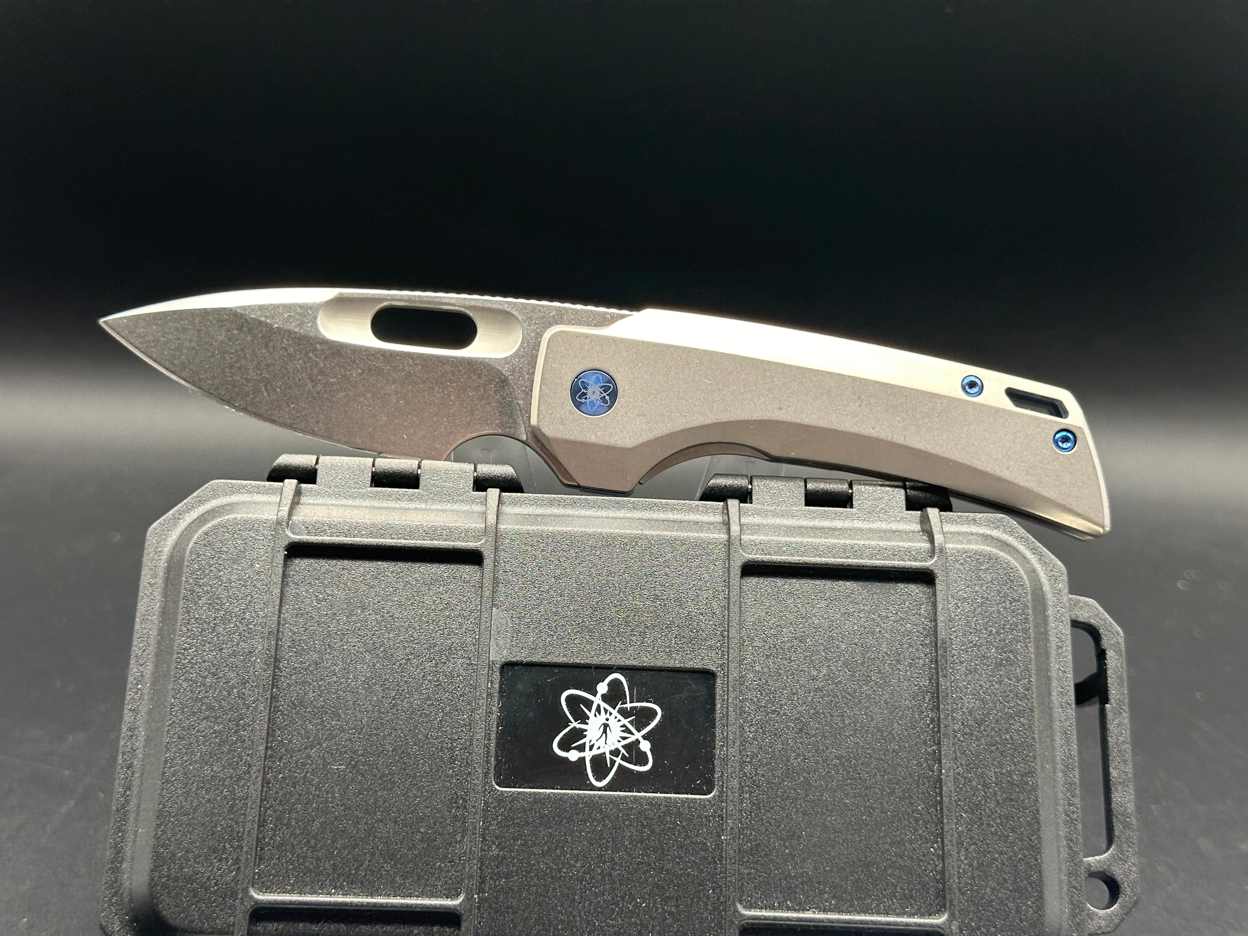 Empedc Nymble M390 Folding Pocket Knife - 4th Gen Custom Anodized Titanium Hardware - EDC Gear for Outdoor Camping, Hiking & Everyday Carry