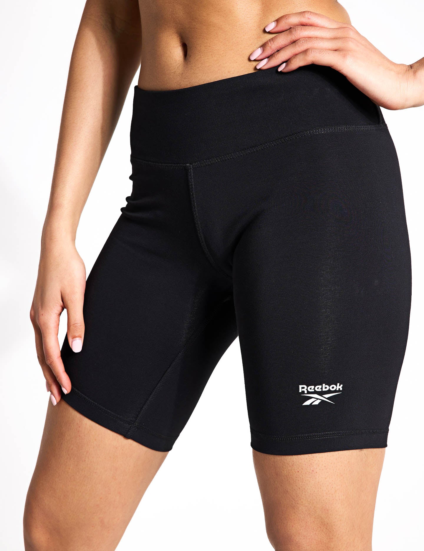 Identity Small Logo Cotton Bike Shorts - Black | Comfortable & Stylish Workout Shorts for Cycling, Running & Gym | Perfect for Active Lifestyles