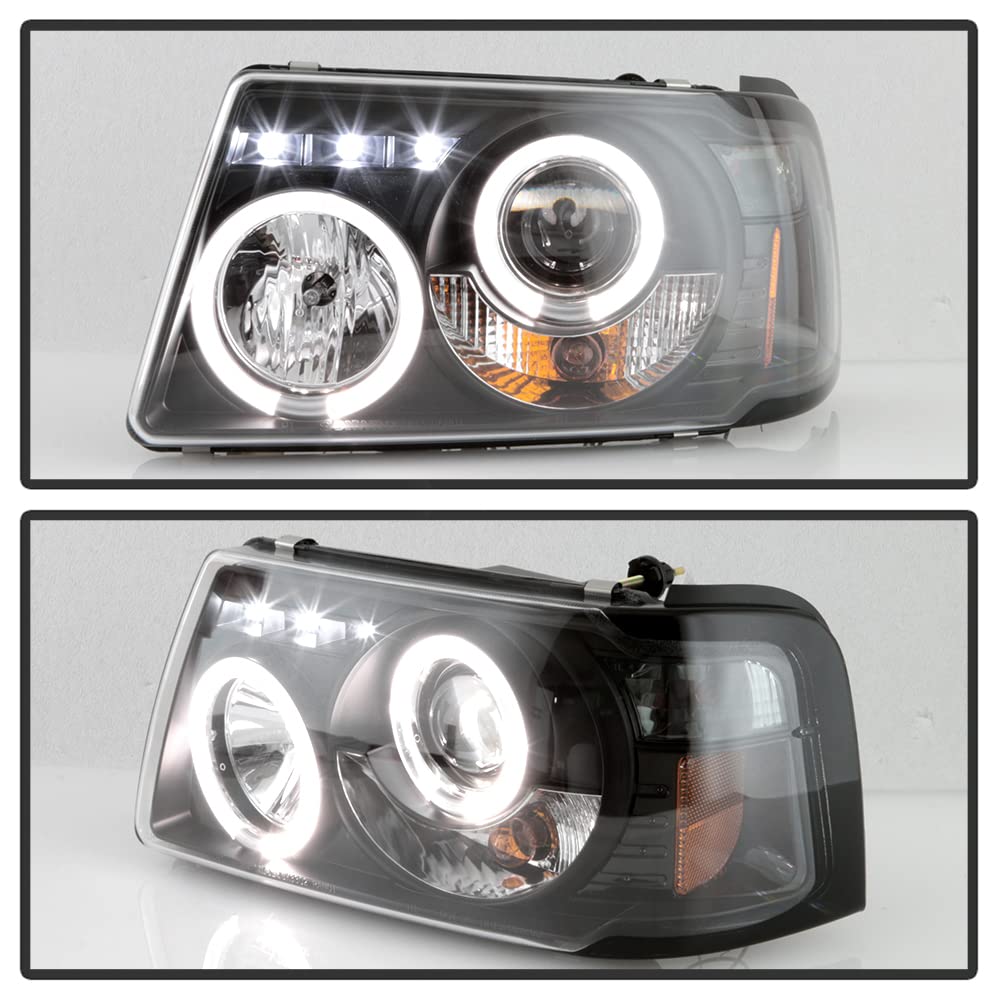Halo LED Projector Headlights - Black - Compatible with 2001-2011 Ford Ranger Pickup Truck - High Brightness & Energy Efficient - Perfect for Night Driving & Off-Road Adventures