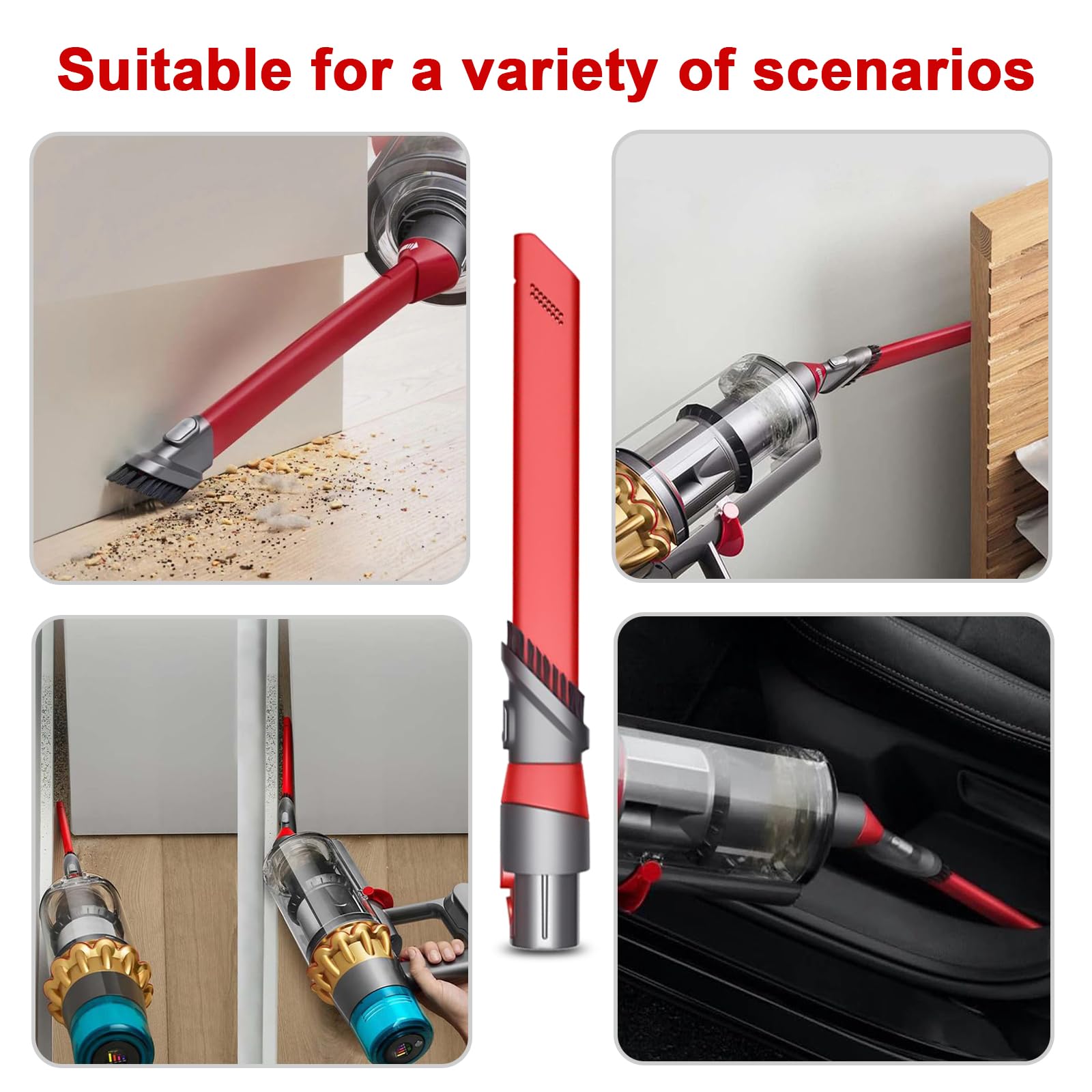 Dyson Vacuum Crevice Tool Attachment - Compatible with V7, V8, V11, V10, V12, V15 Models | Quick-Release Gap Cleaning Tool for Hard-to-Reach Areas | Perfect for Corners, Baseboards & Tight Spaces