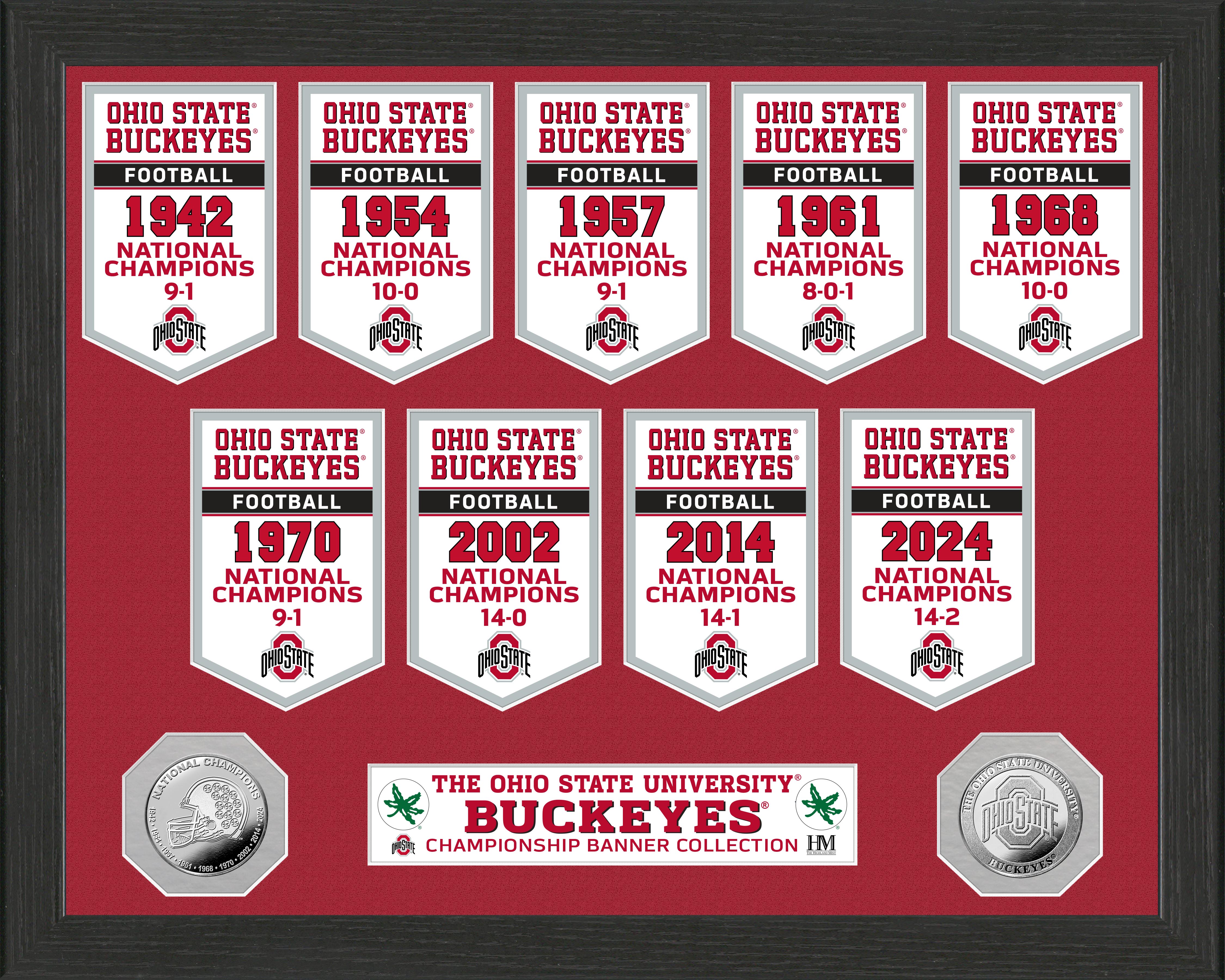 Ohio State Buckeyes 9-Time National Champions Commemorative Silver Coin - Collectible Photo Mint for Sports Fans, Alumni & Memorabilia Collectors - Perfect for Display, Gifts & Buckeyes Fan Cave Decor