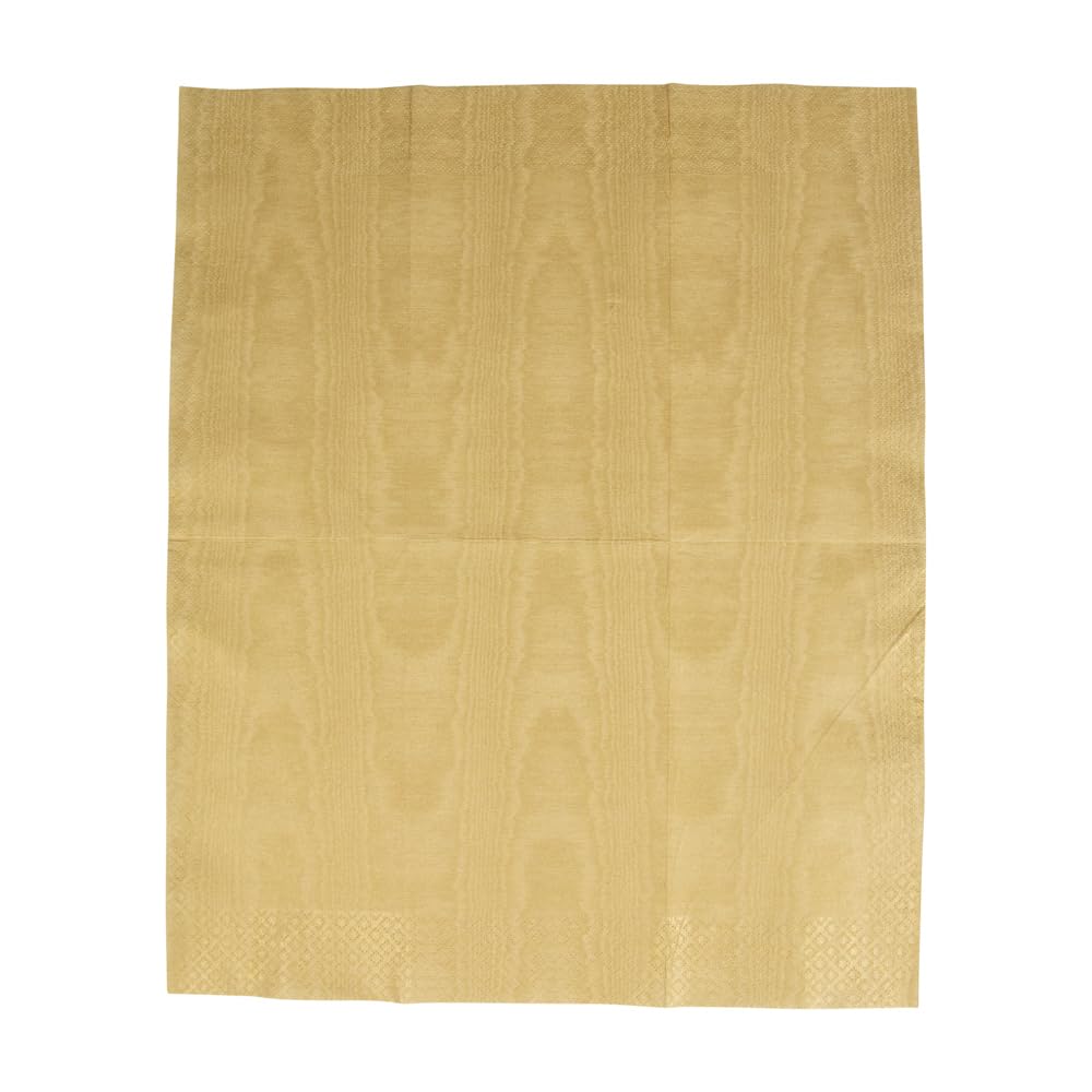 Premium Caspari Moiré Gold Paper Guest Towels - 30 Count (2 Packs of 15) | Elegant Dinner Party, Wedding Reception & Upscale Event Napkins