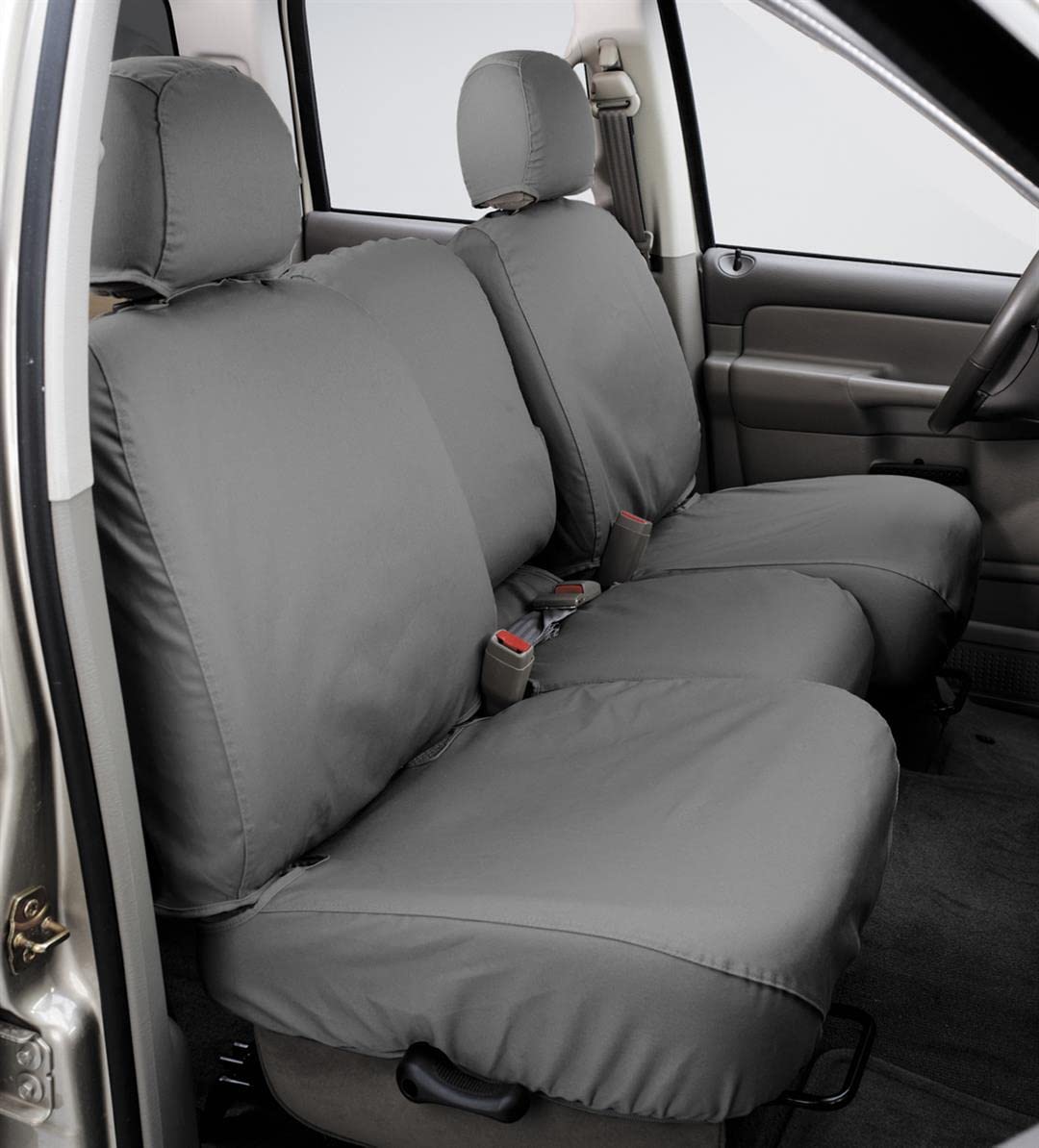 Covercraft SS2511PCGY Custom Fit Car Seat Covers - Premium Gray Polycotton for Comfort & Protection | Perfect for Trucks, SUVs & Daily Commutes