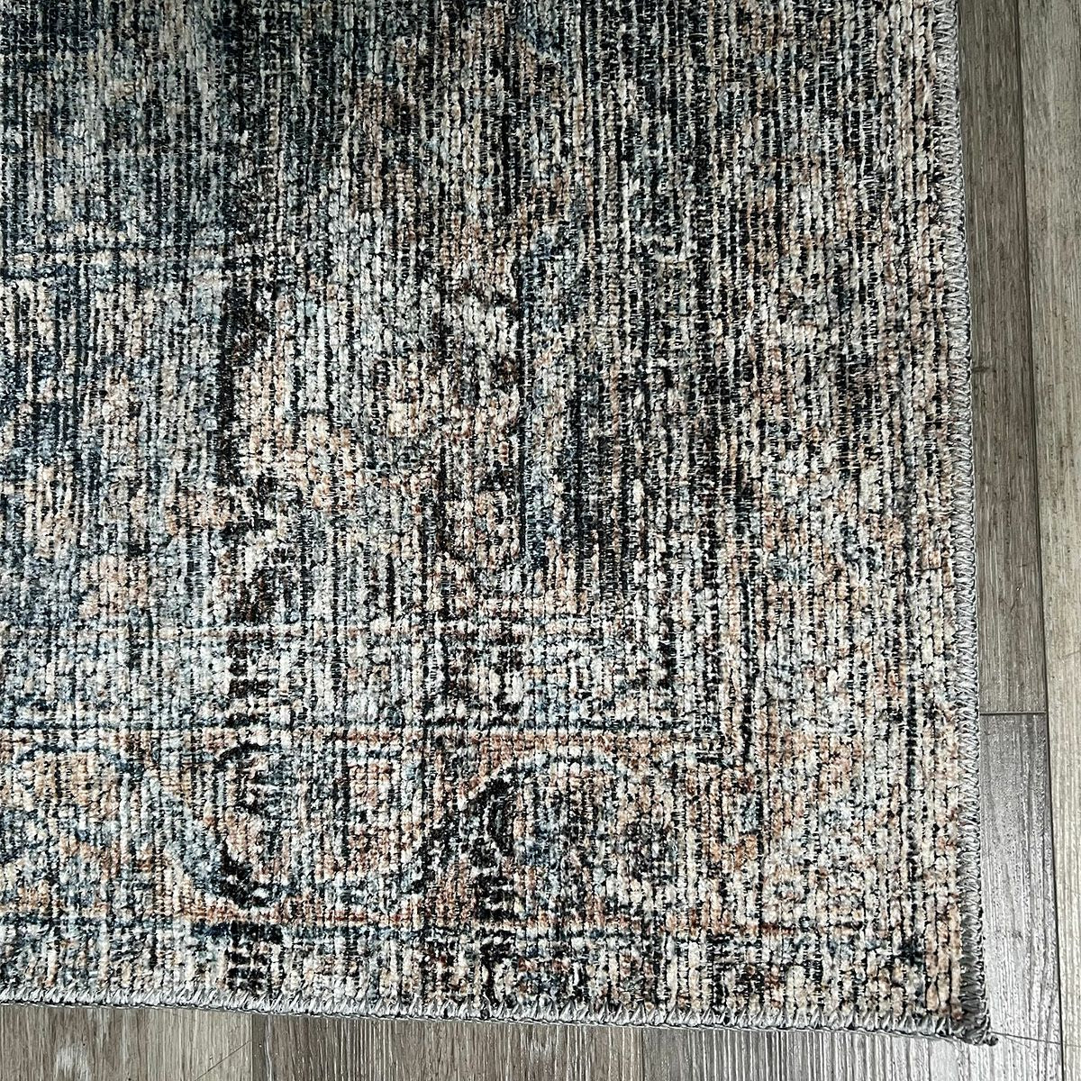 Blue and Brown Area Rug - Soft Modern Non-Slip Living Room Carpet - Perfect for Bedroom, Dorm, Office Decor