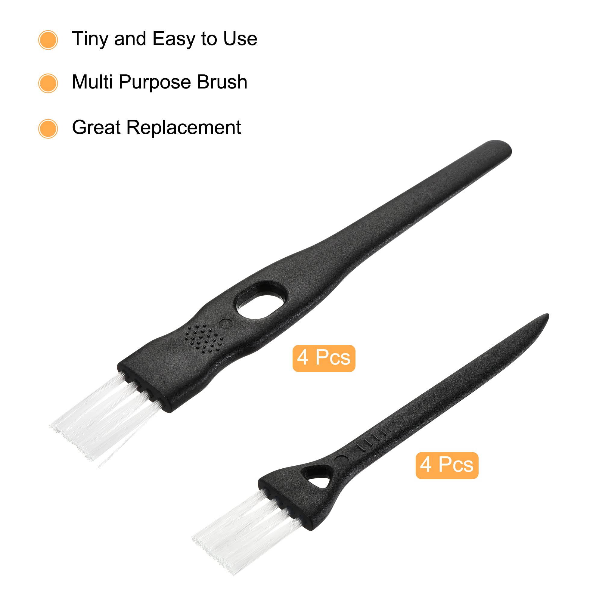**MECCANIXITY Shaver Cleaning Brush Set - 2 Sizes with White Nylon Bristles for Keyboard, Window Tracks, Vent Outlets - Perfect for Home & Office Cleaning (8 Pack)**    *Use Cases: Ideal for grooming tools, electronics, home appliances, car vents, and detailed cleaning tasks.*