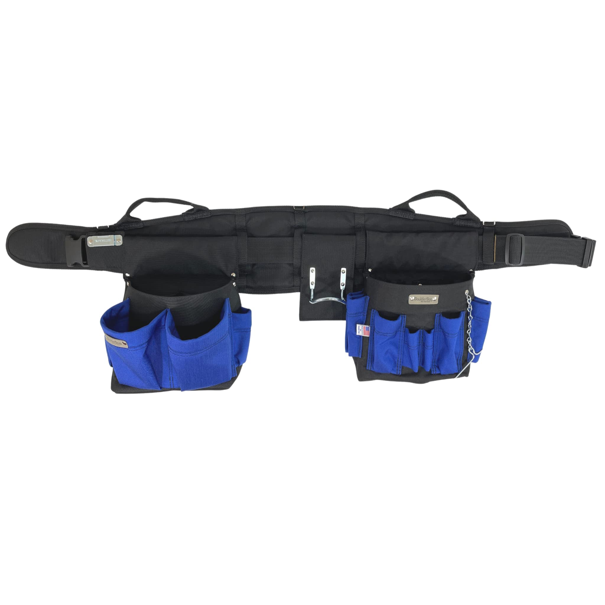 BOULDER BAG Professional Electrician's MAX Combo Tool Belt with Comfort Back Support & Quick Release Buckle - Heavy Duty Work Belt for Electricians, Blue (2XL 43-48 Inch Waist) - Made in USA - Perfect for Construction, Wiring & Electrical Repairs