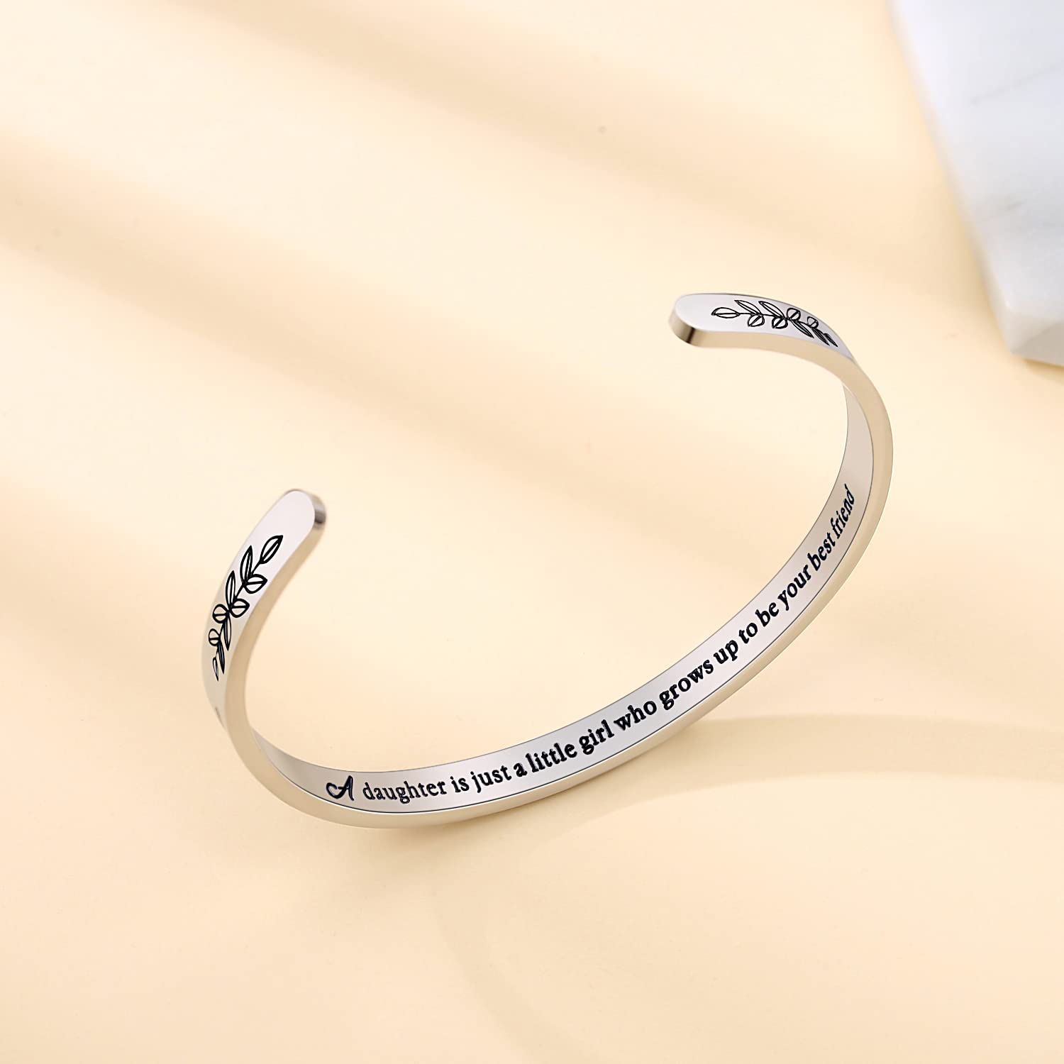 Personalized Cuff Bracelets for Women & Girls - Best Friend, Sister, Mom, Daughter, Granddaughter - Custom Birthday, Mother's Day, Christmas & Easter Jewelry Gifts - Perfect for Everyday Wear, Special Occasions & Gift Giving