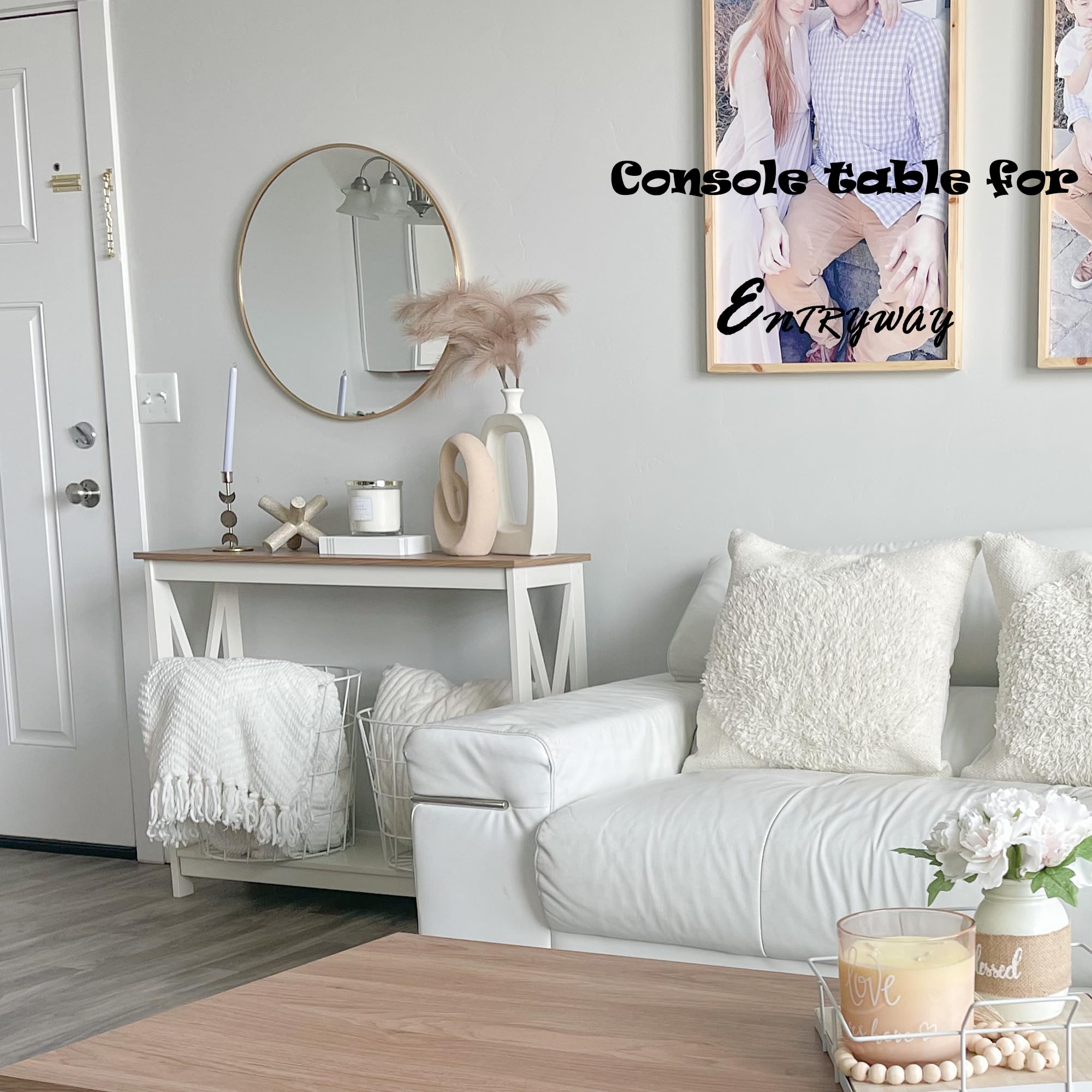 PHI VILLA Modern Console Table - Slim Entryway Table for Hallway, Living Room | Perfect for Small Spaces, Home Decor & Storage Solution