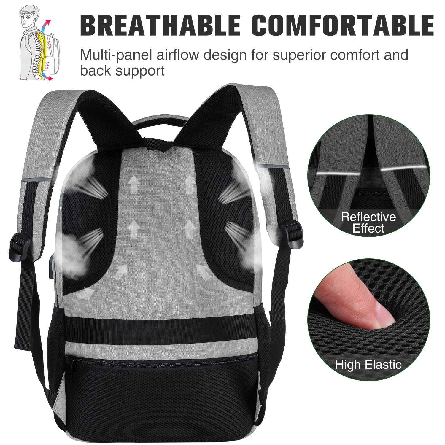 **17.3 Inch Waterproof Laptop Backpack with USB Charging Port - Durable School & Travel Backpack for Teen Boys & College Students - Perfect for School, Work, Commuting & Outdoor Adventures**
