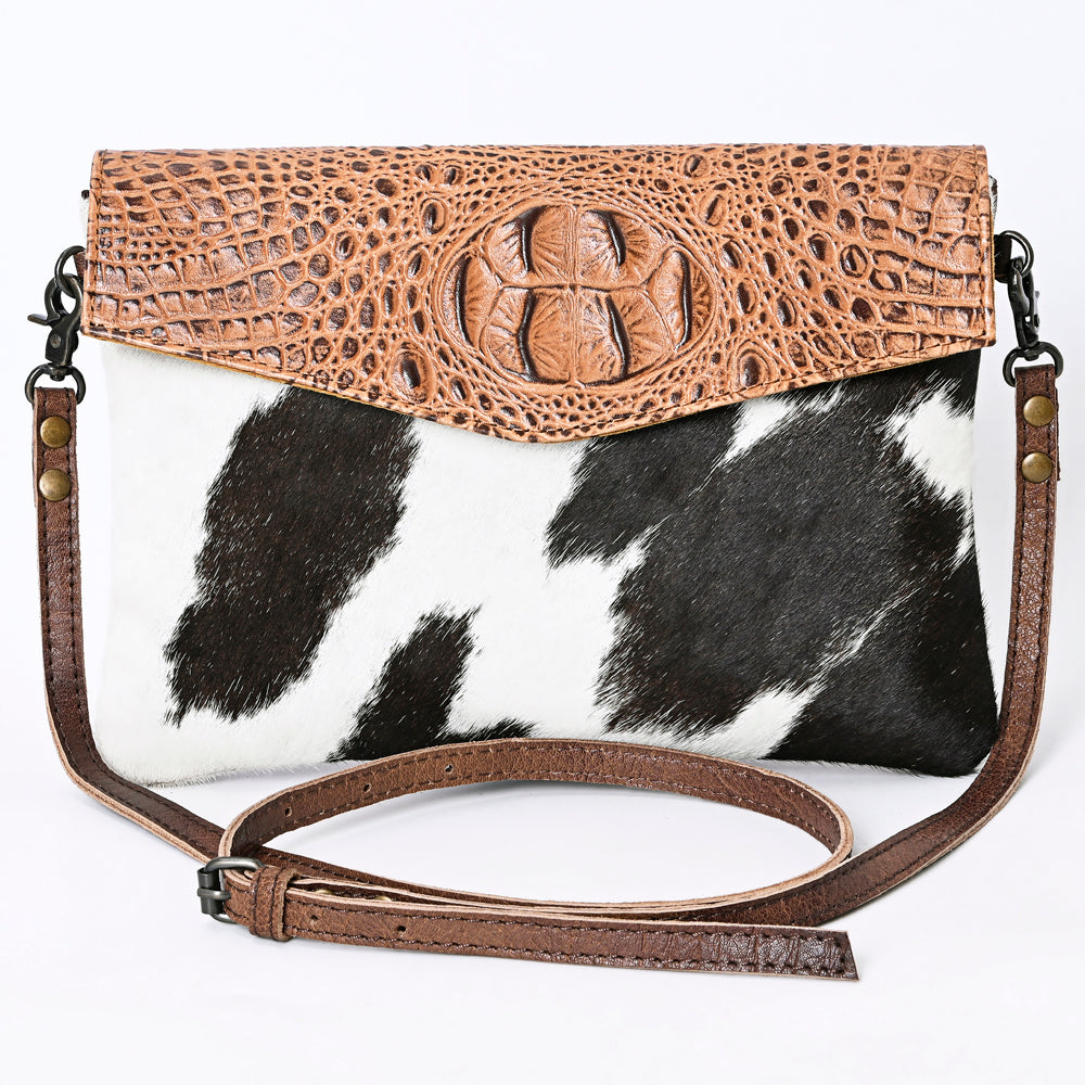 American Darling Women's Crocodile Embossed Genuine Leather Handbag - Western Style Shoulder Purse for Casual Outings & Evening Events