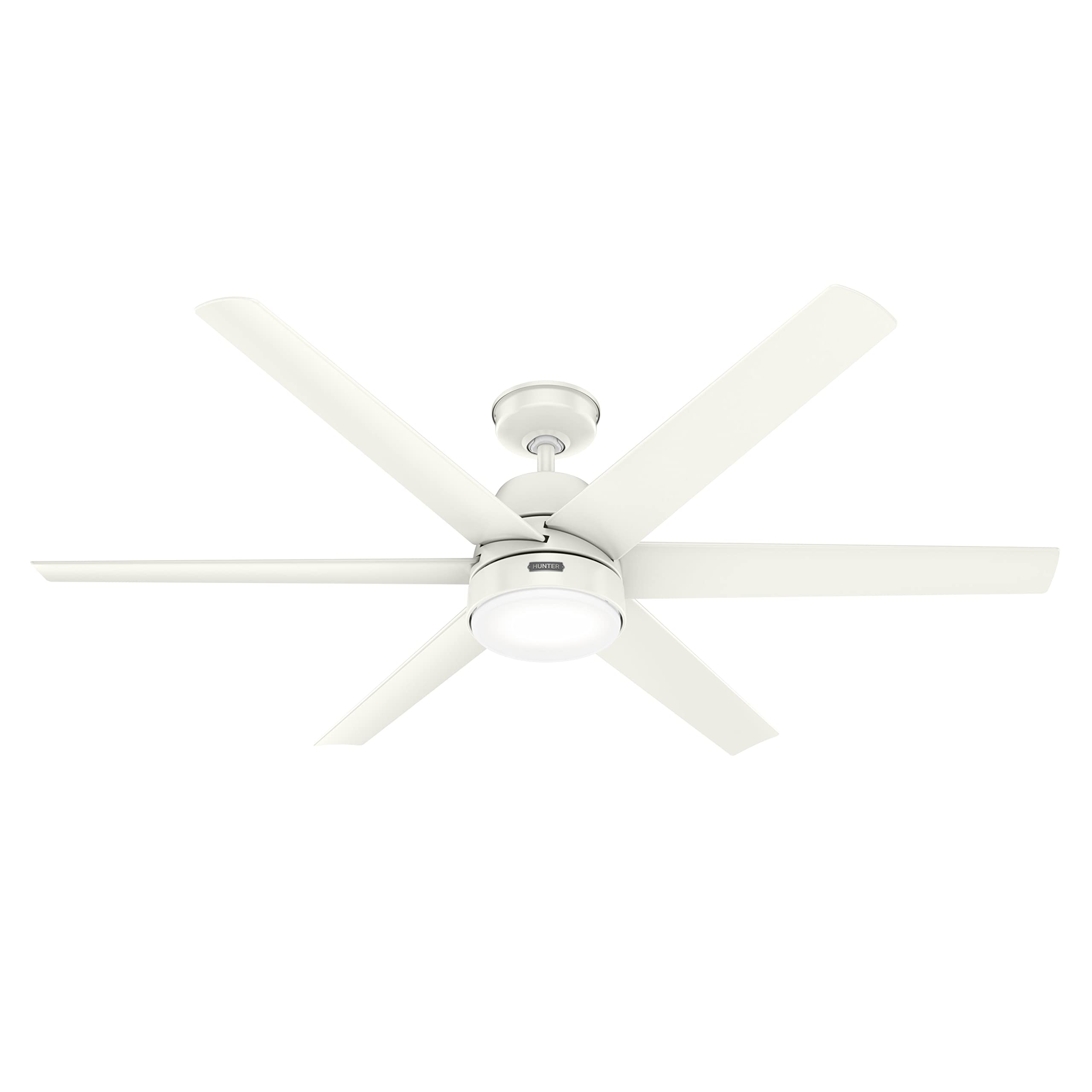 Hunter Fan Company 52370 Skysail Ceiling Fan with Light Kit, 52 Inch Fresh White - Modern Indoor Cooling for Living Room, Bedroom & Office