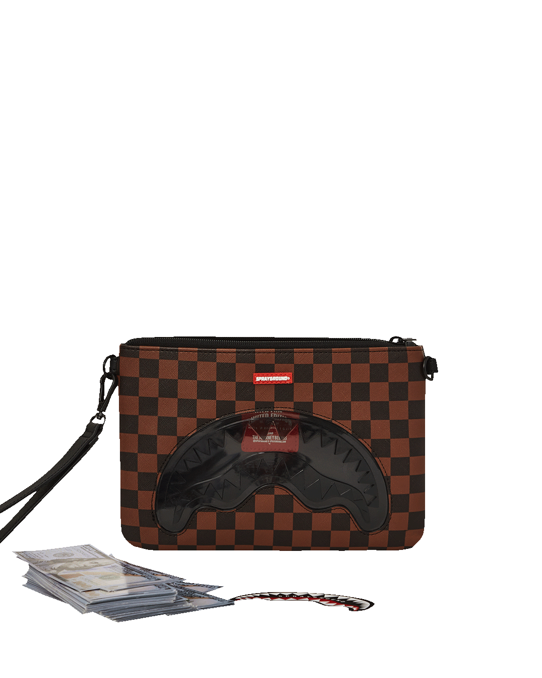 SHARKS IN PARIS Clear for Takeoff Crossover Clutch with Strap - Stylish Women's Shoulder Bag for Travel, Parties & Evening Events