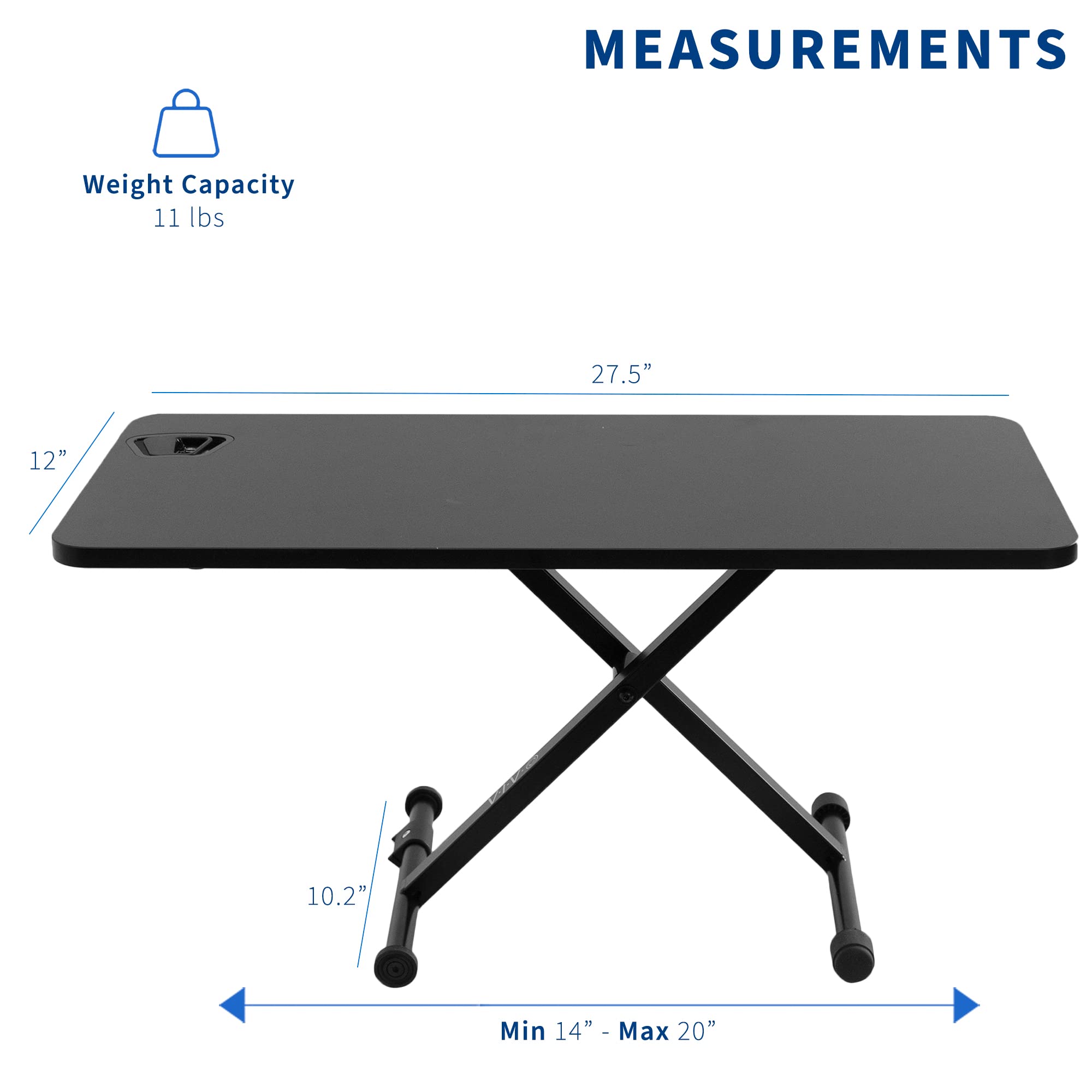 VIVO Black Small Single Top 28 inch Standing Desk Converter | Adjustable Height Scissor Lift Monitor Riser | Sit to Stand Workstation for Home Office, Gaming & Study | DESK-V011F