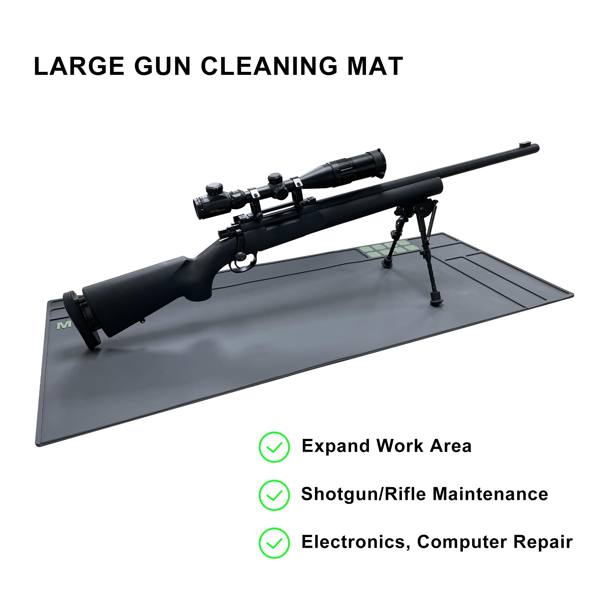 43”X18” Large Gun Cleaning Mat - Durable Non-Slip Surface for Firearm Maintenance & Protection | Perfect for Gun Cleaning, Repair & Storage | Ideal for Shooting Range, Hunting & Home Armory Use