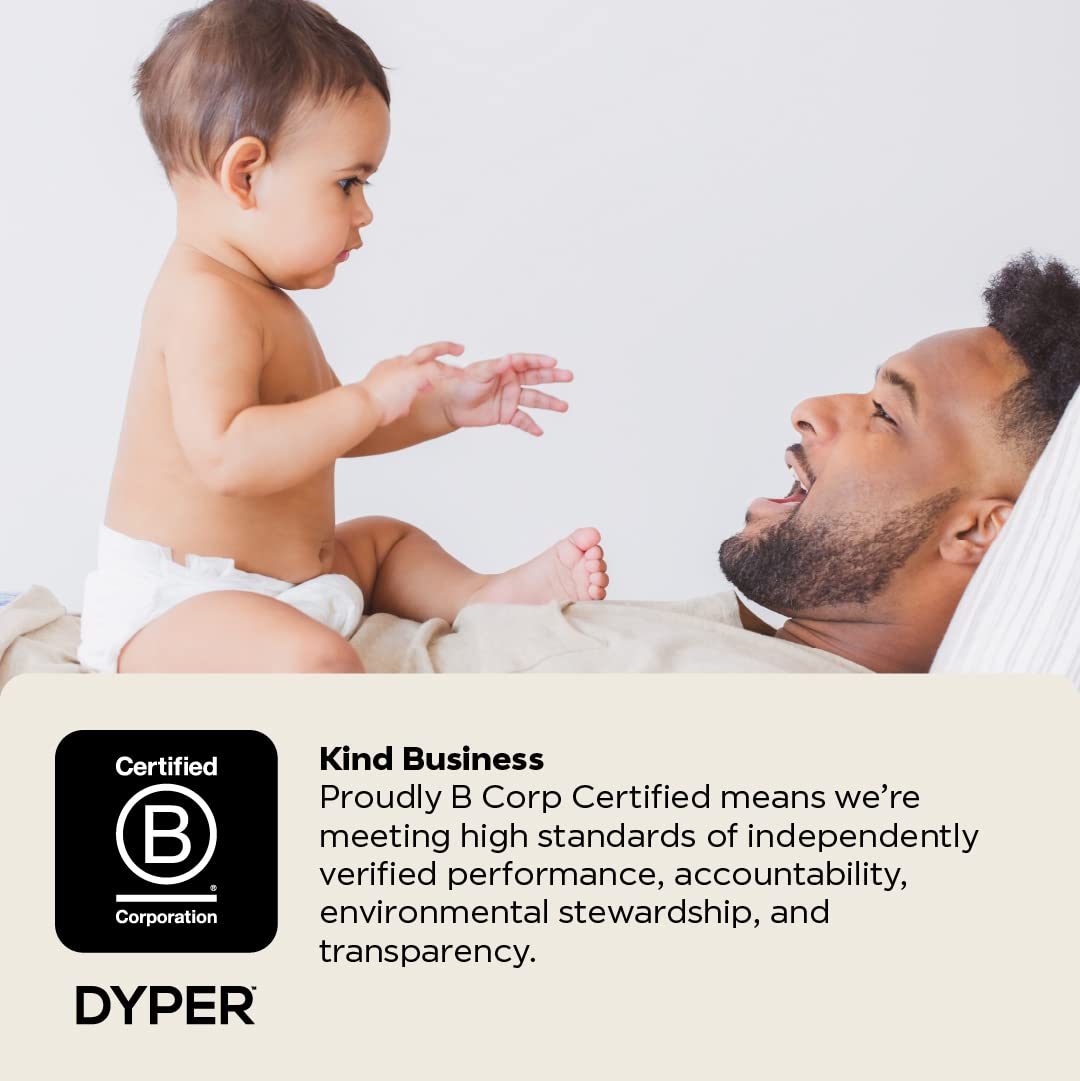 DYPER Size 2 Baby Diapers - Hypoallergenic, Plant-Based & Unscented for Sensitive Skin | Eco-Friendly Cloth Alternative | Day & Night Protection | Perfect for Newborns, Infants & Toddlers | Home, Travel & Daycare Use
