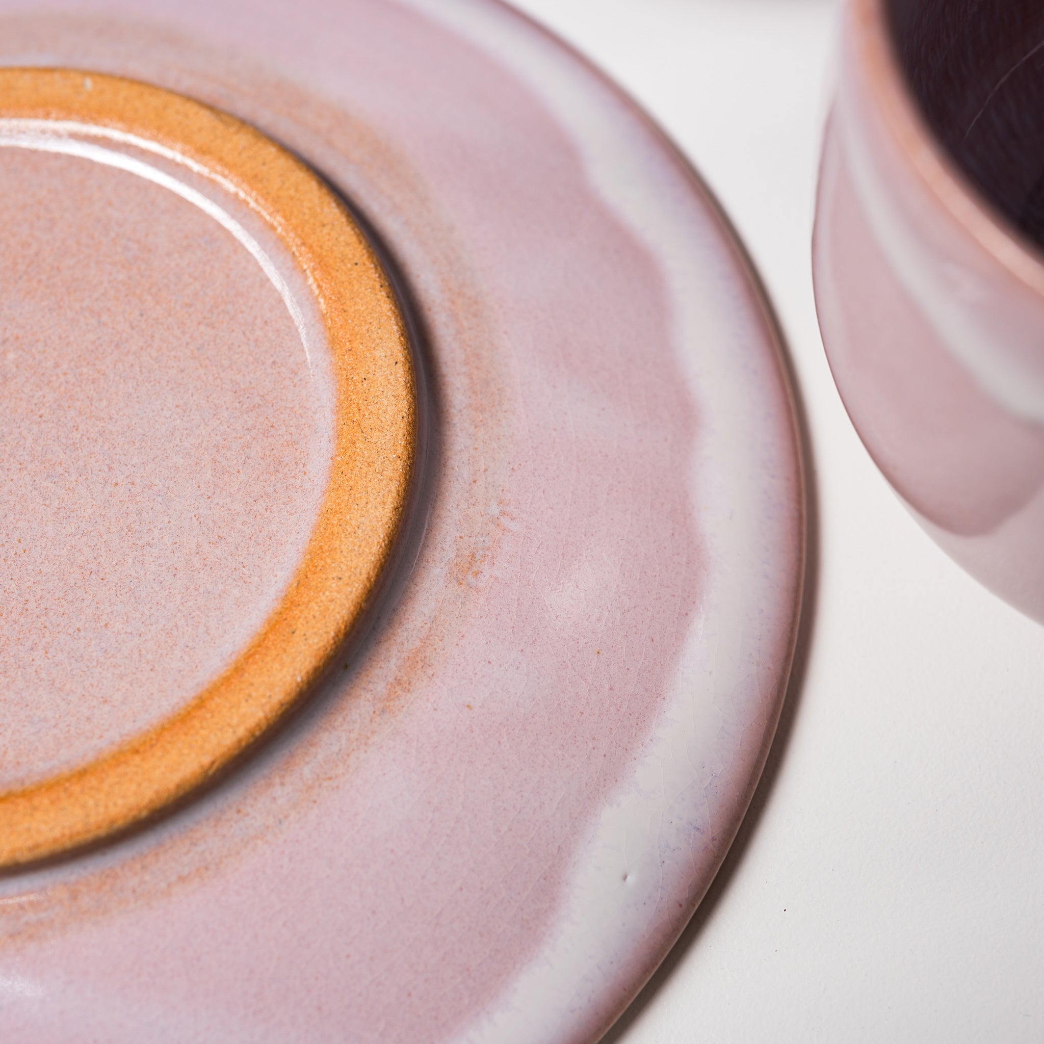 Tenryu Kiln Hagi Ware Japanese Tea Cup and Saucer Set - Milky Pink Ceramic for Matcha, Sencha & Traditional Tea Ceremony | Handcrafted Pottery Gift for Tea Lovers