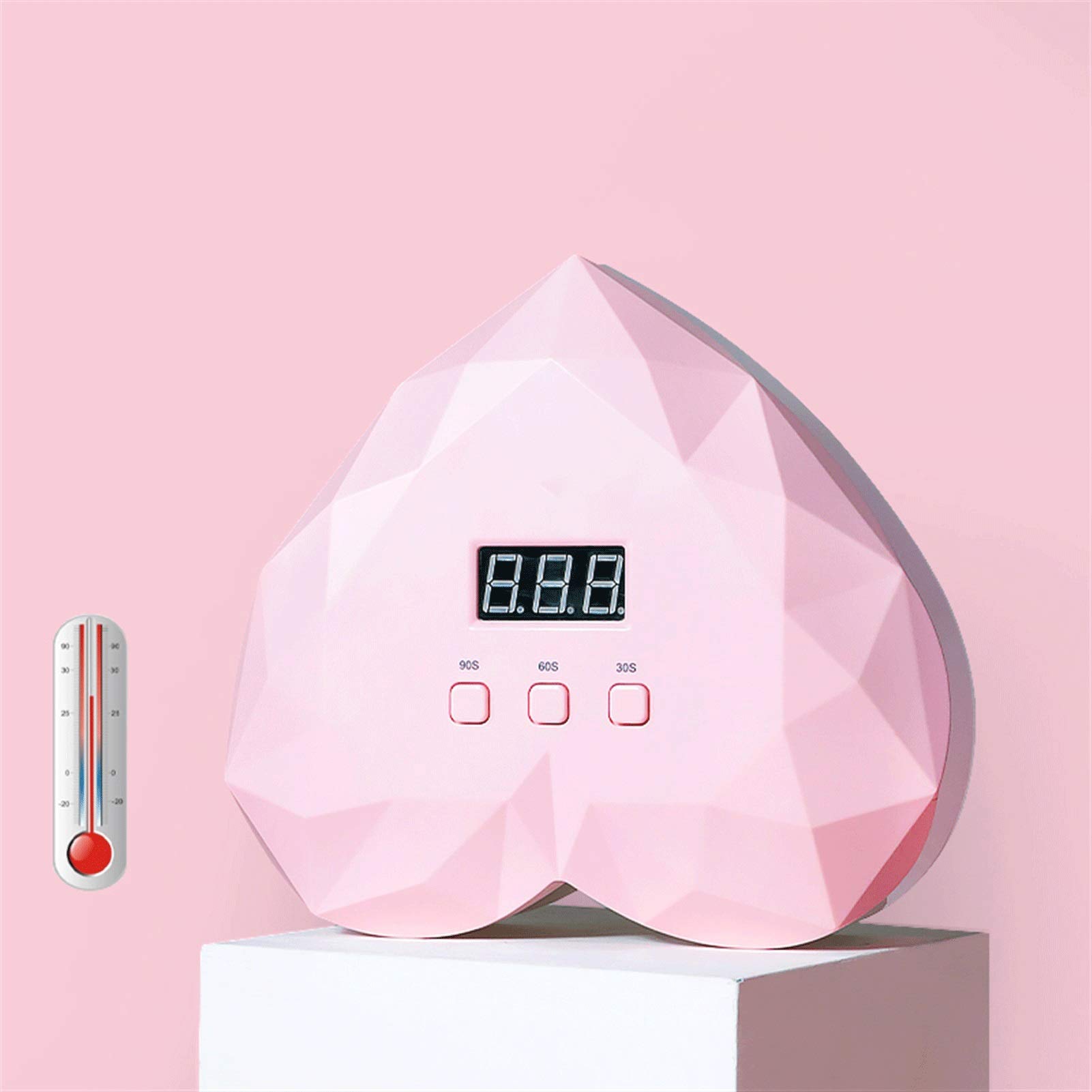 Professional UV LED Nail Lamp - Heart Shaped Gel Nail Dryer for Quick Drying & Curing | At-Home Salon Manicure & Pedicure | Perfect for Gel Polish, Acrylic Nails & Nail Art (Pink, 48W) - Ideal for Home Use, Nail Salons & DIY Beauty Enthusiasts