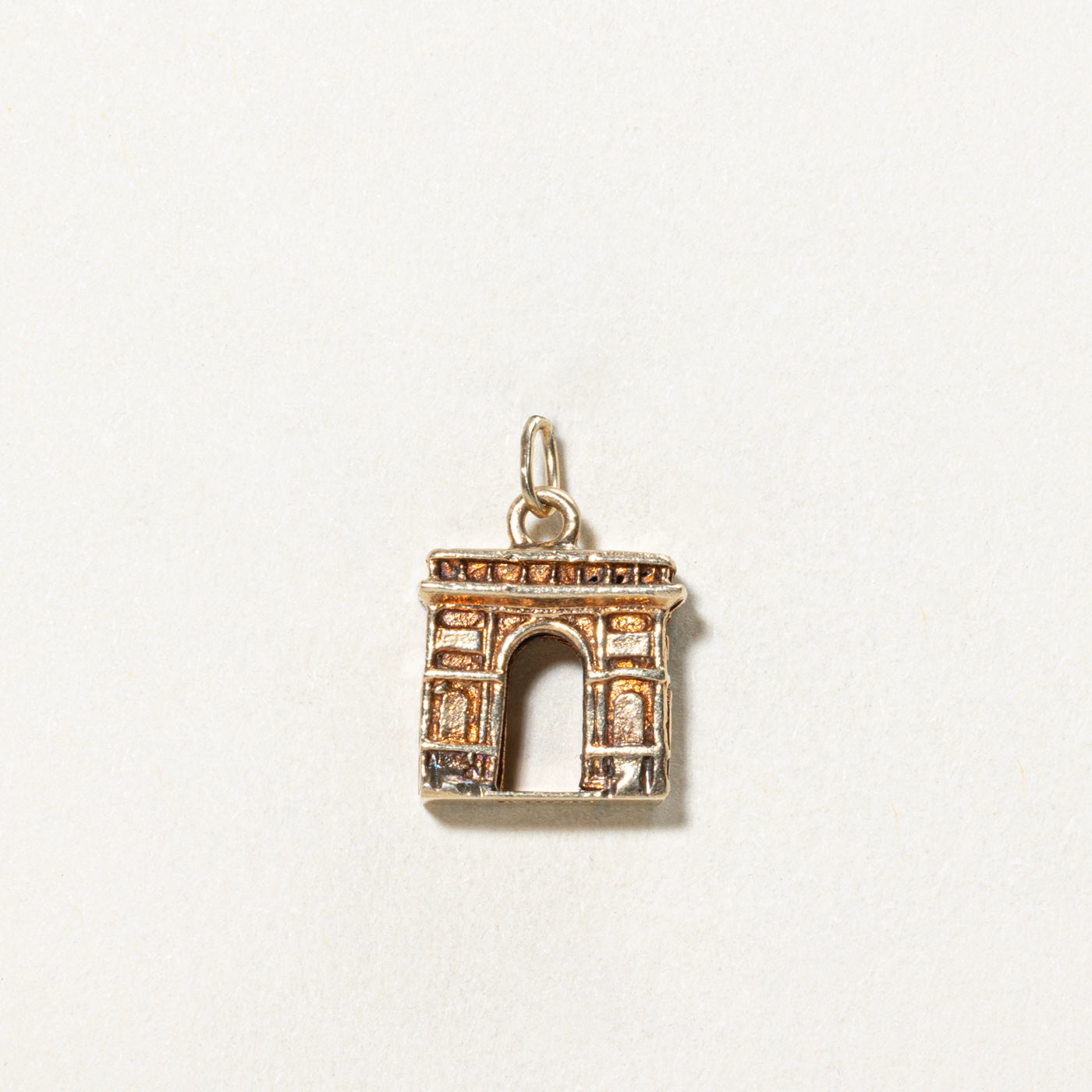 10K Yellow Gold Arc de Triomphe Charm Pendant - Elegant Parisian Inspired Jewelry for Necklace or Bracelet - Perfect Gift for Travel Lovers & Francophiles