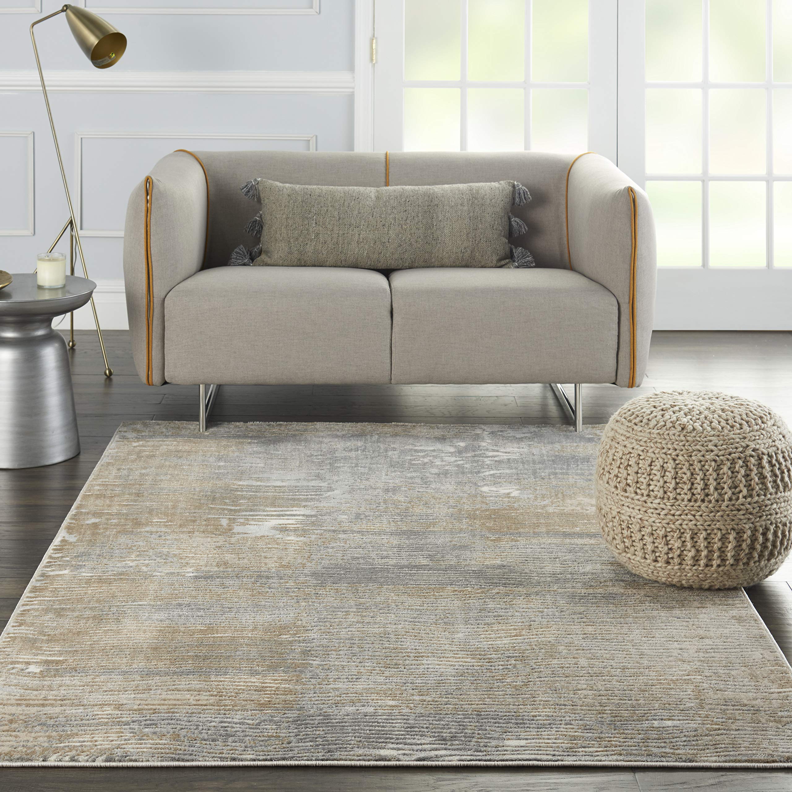 Nourison Solace Modern Abstract Grey/Beige 5'3