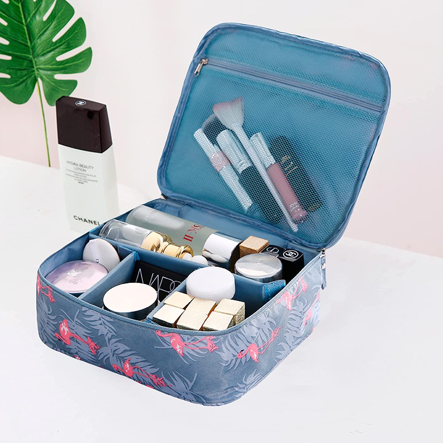 Favria Waterproof Large Cosmetic Bag for Women - 3 Pack Travel Makeup Organizer with Multiple Compartments | Perfect for Toiletries, Makeup Storage & Travel Essentials (Pink, Black, Gray) - Ideal for Vacation, Gym, Business Trips & Daily Use