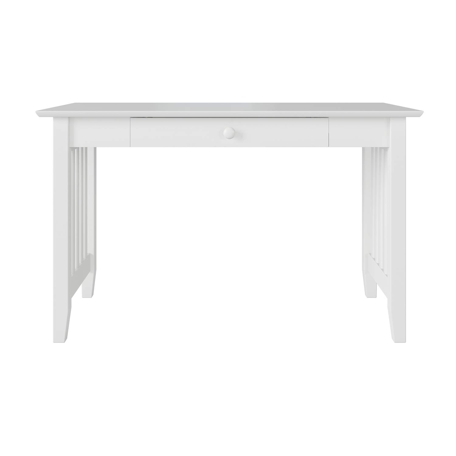 AFI Mission Style White Wooden Desk with Drawers & Built-in USB Charger - Perfect for Home Office, Study Room & Small Spaces
