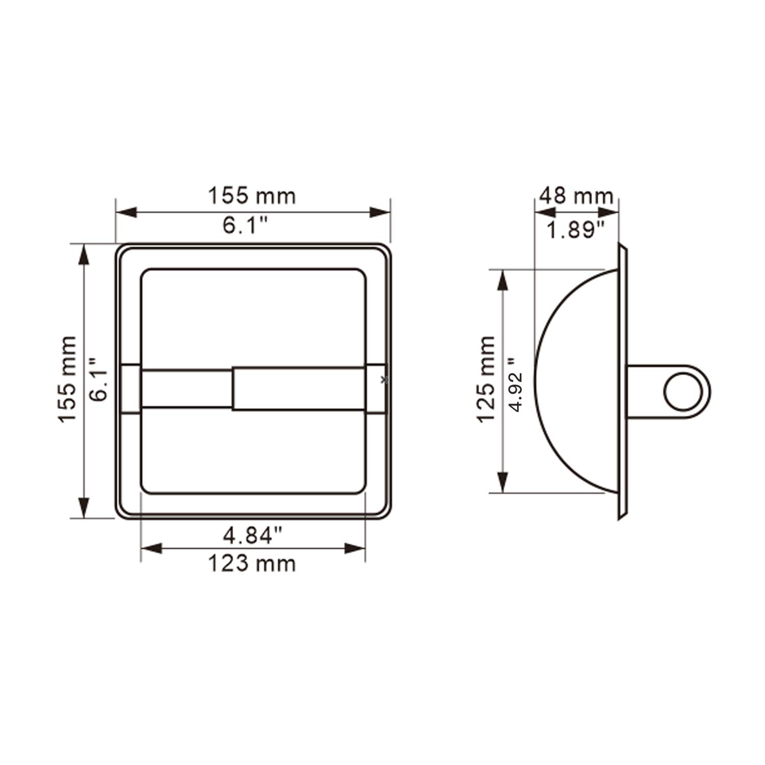 Top Taste Brushed Nickel Recessed Toilet Paper Holder - Wall Mount Stainless Steel Tissue Roll Holder with Rear Mounting Brackets | Perfect for Bathroom, Restroom & Powder Room Decor