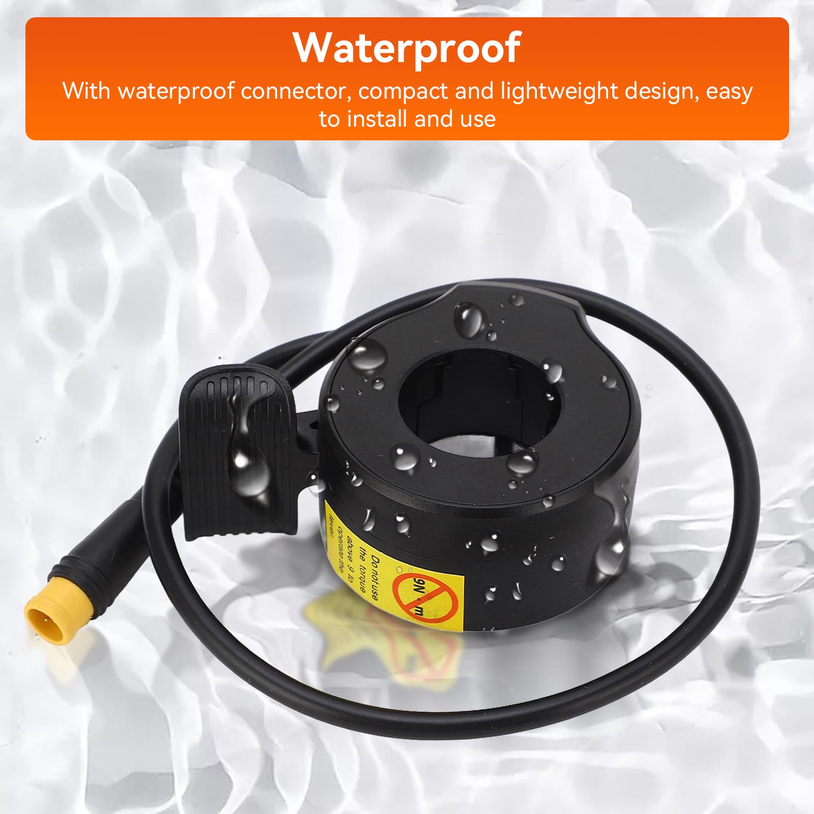 Waterproof 3-Pin E-Bike Thumb Throttle 130X - Electric Bicycle & Scooter Speed Control Accessory (Black) - Perfect for Commuting, Off-Roading & Urban Riding