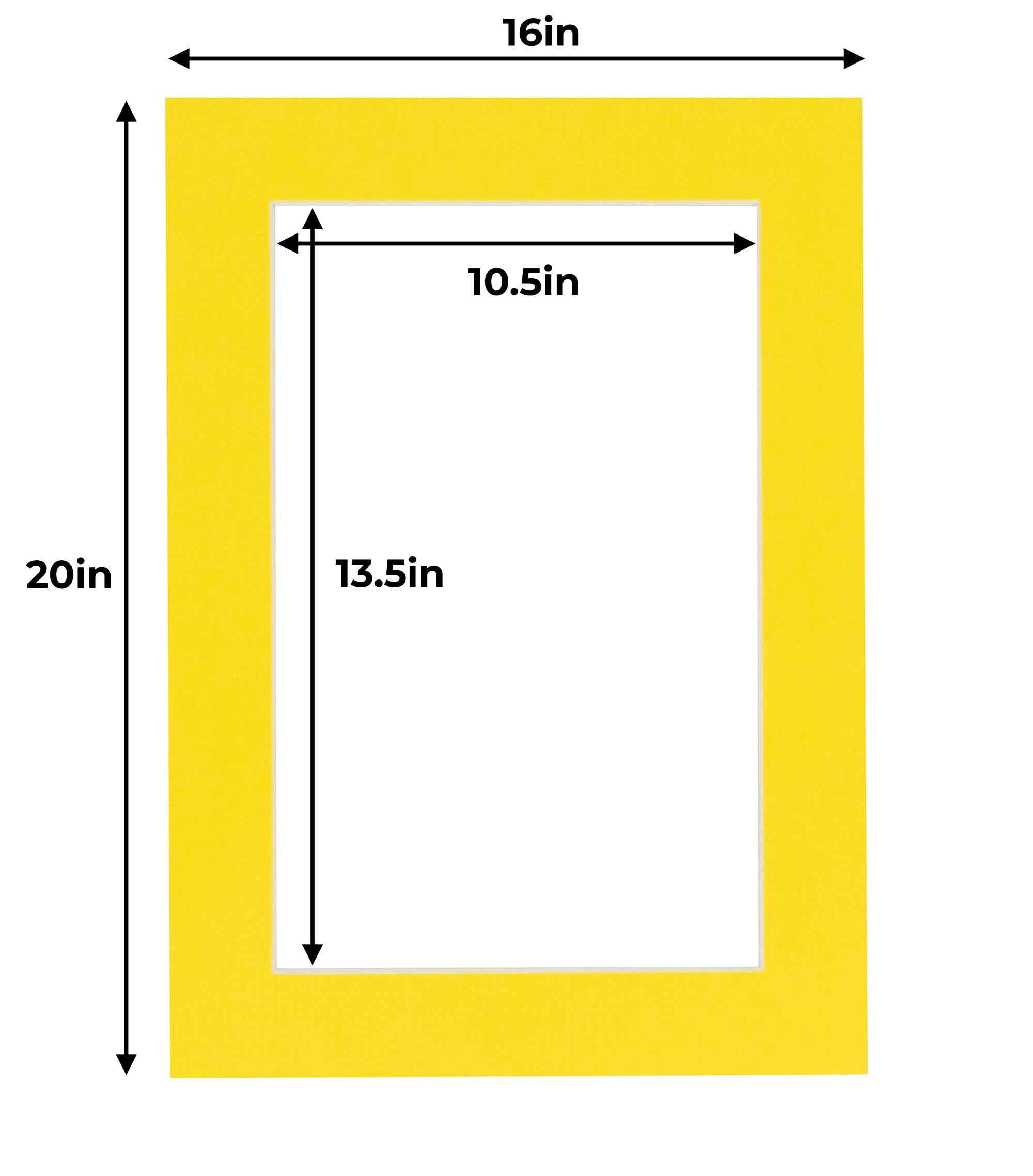 16x20 Inch Acid-Free Yellow Precut Mat Board for 11x14 Photos - Bevel Cut Picture Mat for 16x20 Frames - Perfect for Displaying Art, Photos & Certificates in Home, Office or Gallery Settings