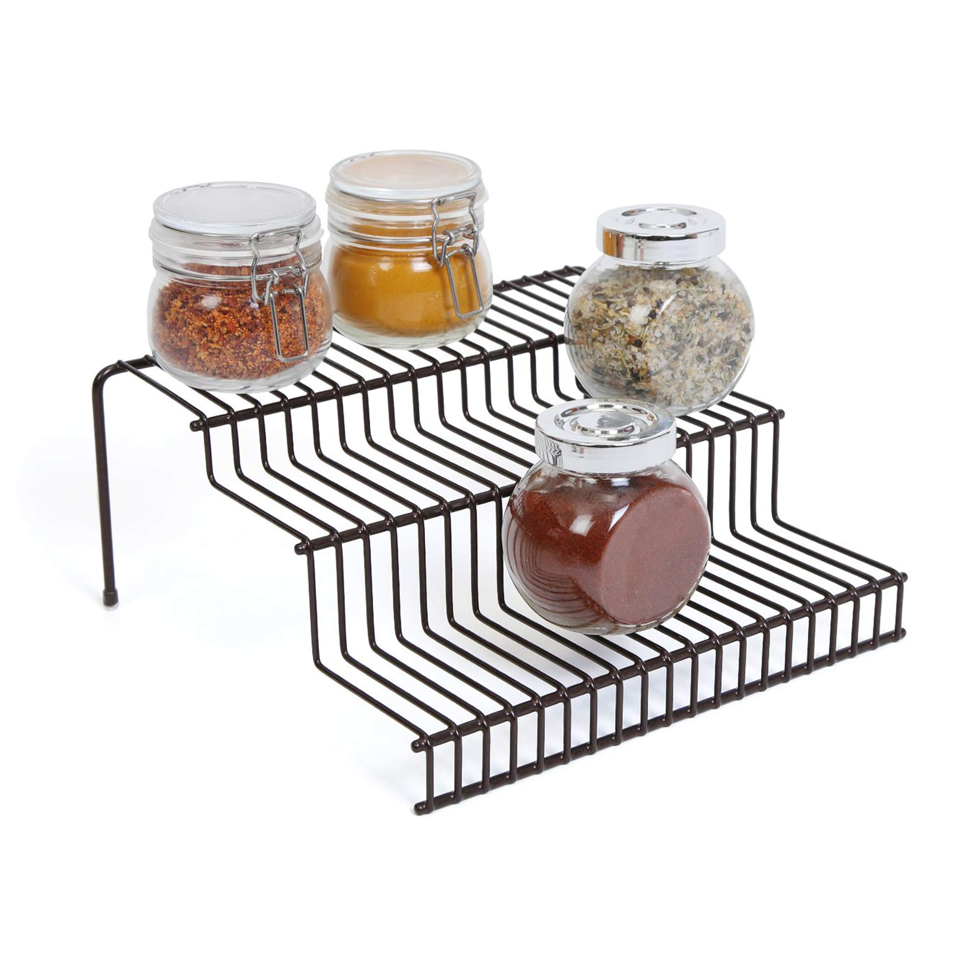 Smart 3-Tier Spice Rack Organizer - Rust-Resistant Steel Wire Shelf for Kitchen Cabinet & Pantry Storage - Holds Jars, Cans & Spice Bottles (10.25
