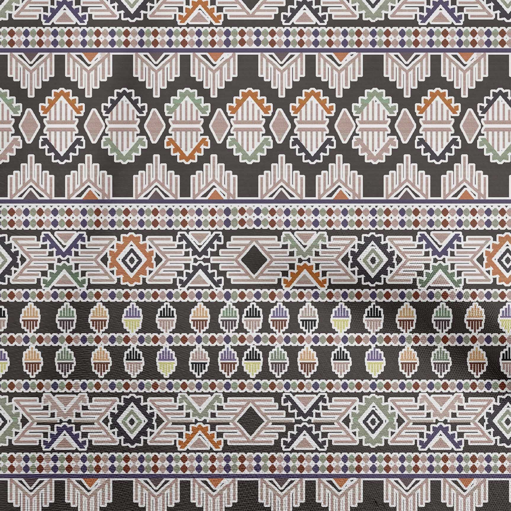 Premium 100% Cotton Cambric Black Fabric - 42 Inch Wide Kilim Print Dress Material by The Yard | Perfect for Asian-Inspired Dresses, Skirts & Home Decor Projects