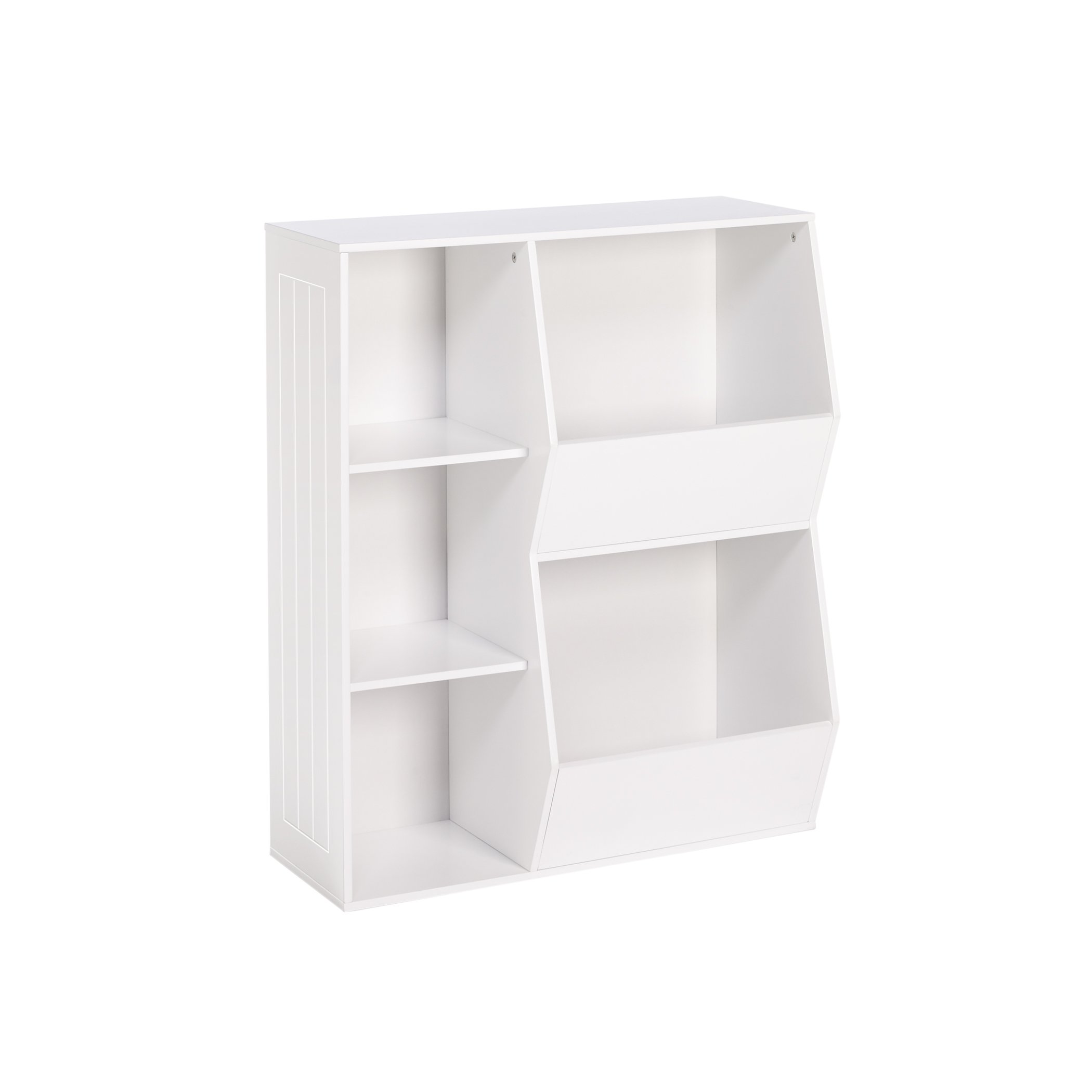 RiverRidge 3-Tier Floor Cabinet with 6 Storage Bins - Organizer Shelf for Bedroom, Bathroom, Kitchen & Office - Space Saving Storage Solution for Toys, Books, Clothes & Home Essentials