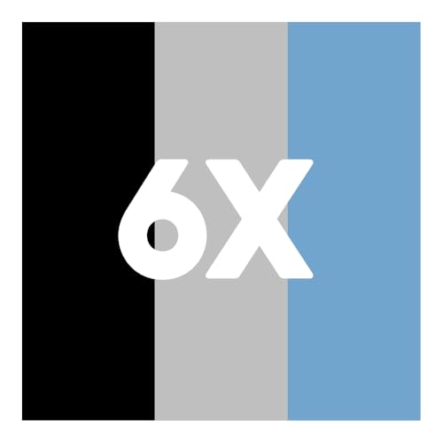 Multicolour (2 X Black, 2 X Grey, 2 X Blue)