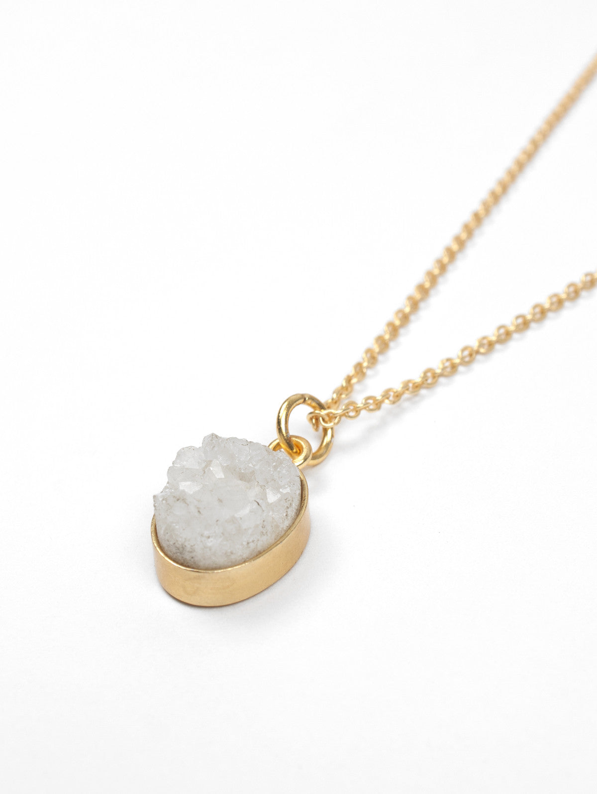 Oval Druzy Necklace - Elegant Natural Stone Jewelry for Women | Perfect for Everyday Wear, Parties & Special Occasions