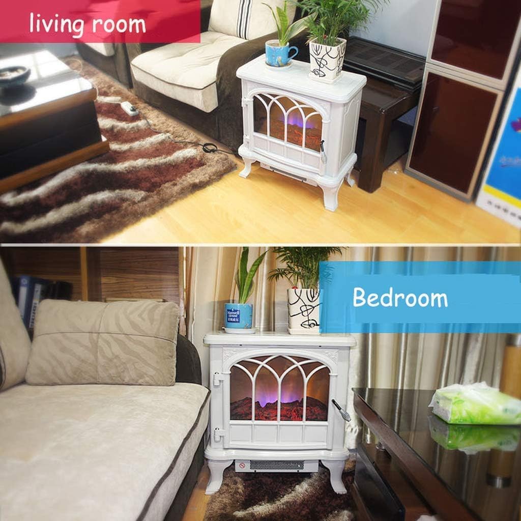 Electric Stove Heater 2000W - Adjustable Freestanding Indoor Fireplace with 3D Wood Burning Flame Effect - Perfect for Living Room, Bedroom & Office Heating
