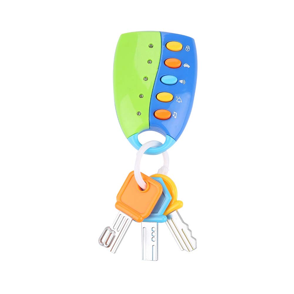 Pssopp Musical Car Key Toy for Babies & Toddlers - Colorful Remote Key with Sound & Lights, Fun & Educational Travel Toy for Kids (Blue) - Perfect for Car Rides, Learning & Playtime