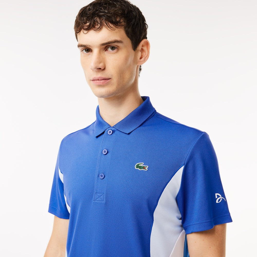 Lacoste Men's Regular Fit Jersey Novak Djokovic Tennis Polo Shirt - Breathable Cotton, Classic Collar, Short Sleeve (Blue) - Perfect for Tennis, Golf, and Casual Wear