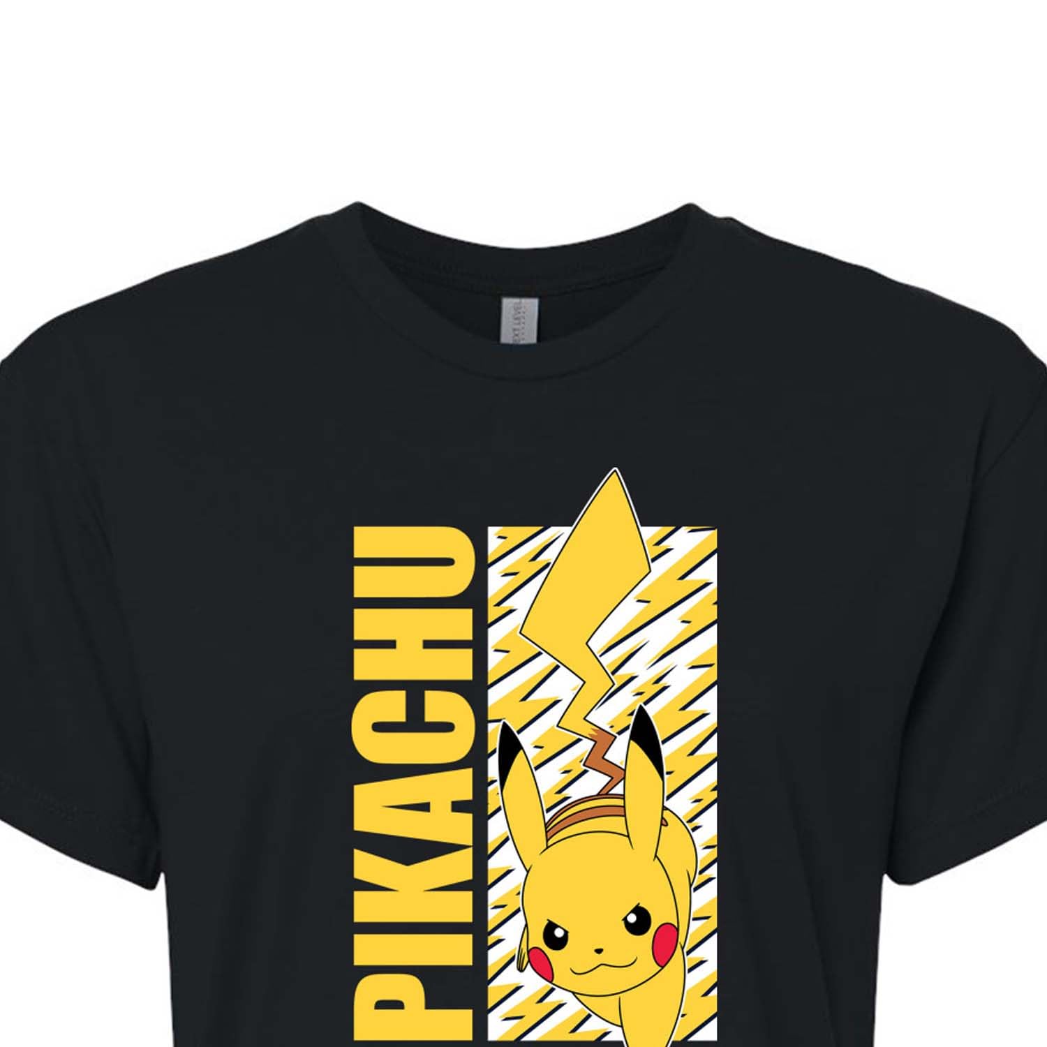 HYBRID APPAREL Pokémon Pikachu Lightning Bolts Junior's Cropped Cotton Blend T-Shirt | Cute Anime Graphic Tee for Girls | Casual Wear, Cosplay & Gift for Pokemon Fans
