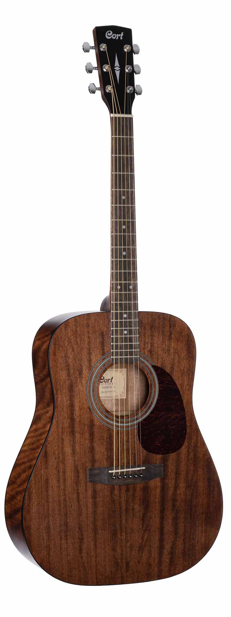 Cort Earth 60M OP Dreadnought Acoustic Guitar - Natural Open Pore Finish for Warm, Balanced Tone | Perfect for Beginners, Campfire Singalongs & Studio Recording