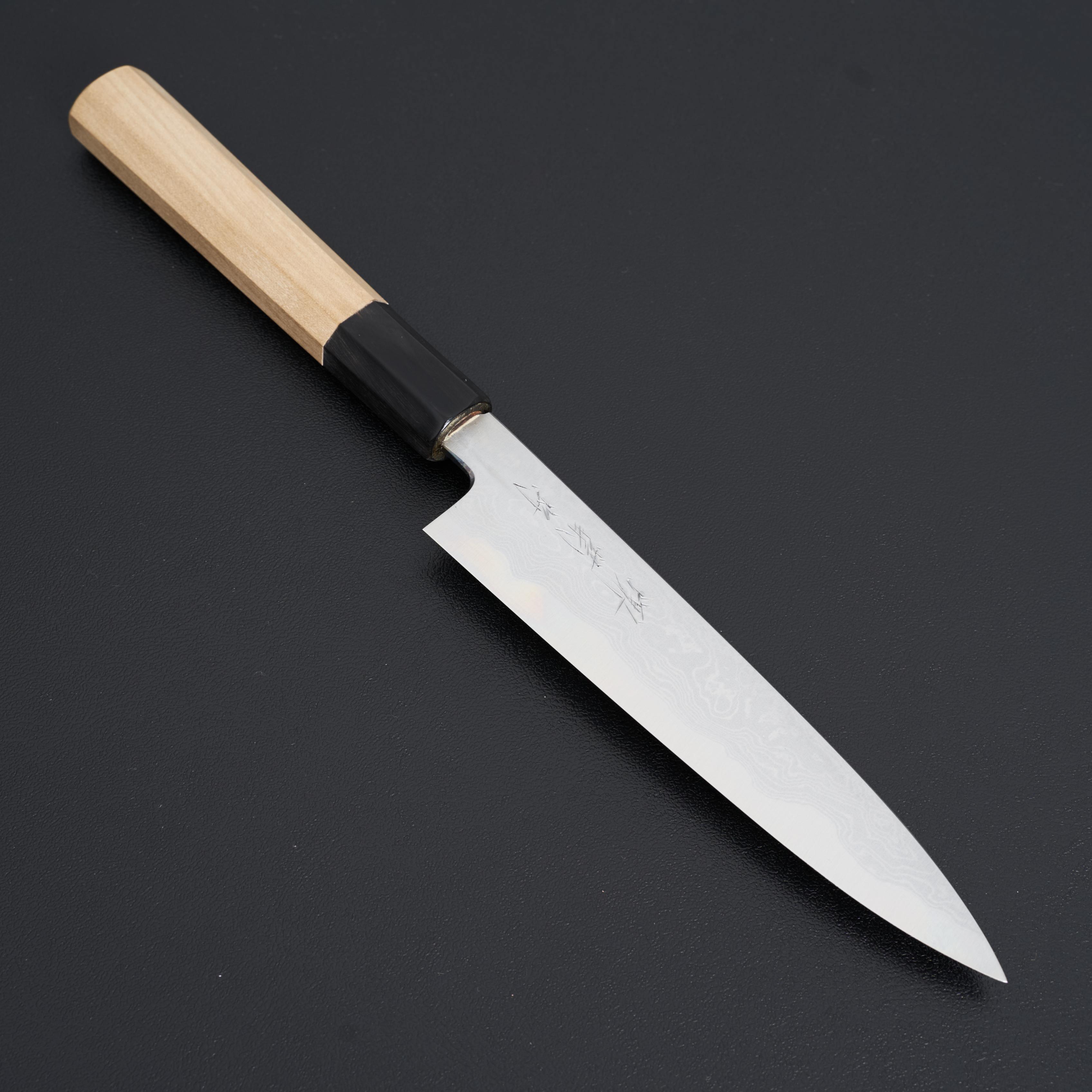 Kikumori Blue #1 Damascus Petty Knife 150mm (6 Inch) - Premium Japanese Kitchen Knife for Slicing, Peeling & Precision Cutting - Perfect for Chefs & Home Cooking